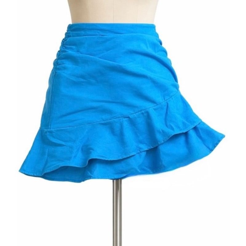 Mango y2K Mango Turquoise Mini Flutter skirt in Blue Size 27" / US 4 / IT 40 - 1 Thumbnail