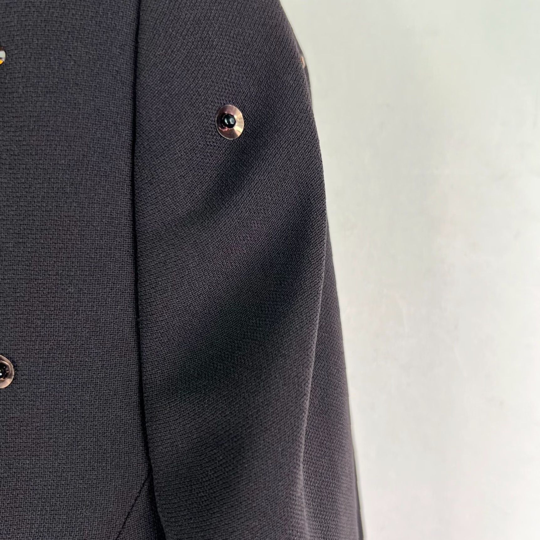 Gabicci Bic Ci Blazer Jacket Single-Breasted One-Button Black Women Size 10 Notch Lapel Stretch Tailored Dry Clean Only Size L / US 10 / IT 46 - 3 Thumbnail