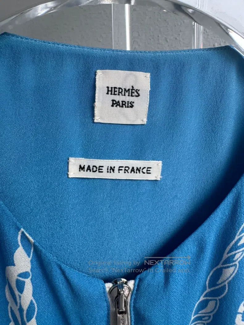 Hermes Hermes Blue chain print silk vest, 100% mulberry silk fabr Size XS / US 0-2 / IT 36-38 - 3 Thumbnail
