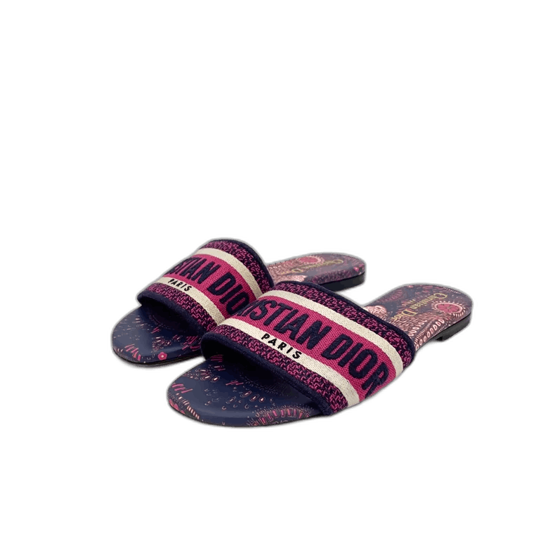 Dior Dior Multi-Color Logo Flat Slide Sandals Size US 5 / IT 35 - 1 Thumbnail