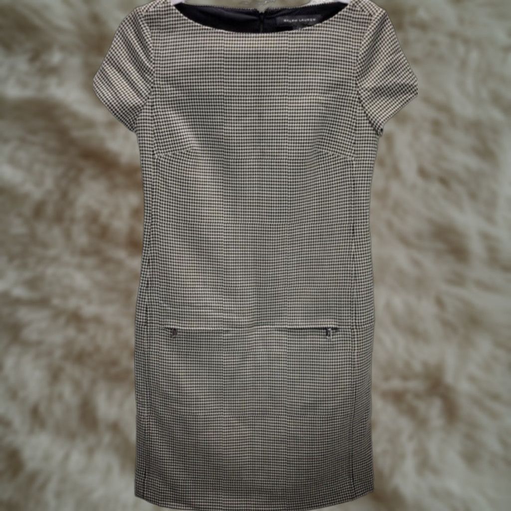 Ralph Lauren Ralph Lauren Black Label Wool Houndstooth Print Shift Dress 2 Black White Women Dress, Shift, Wool, Houndstooth, Ralph Lauren, Black/White, Size 2 Size XS / US 0-2 / IT 36-38 - 1 Thumbnail