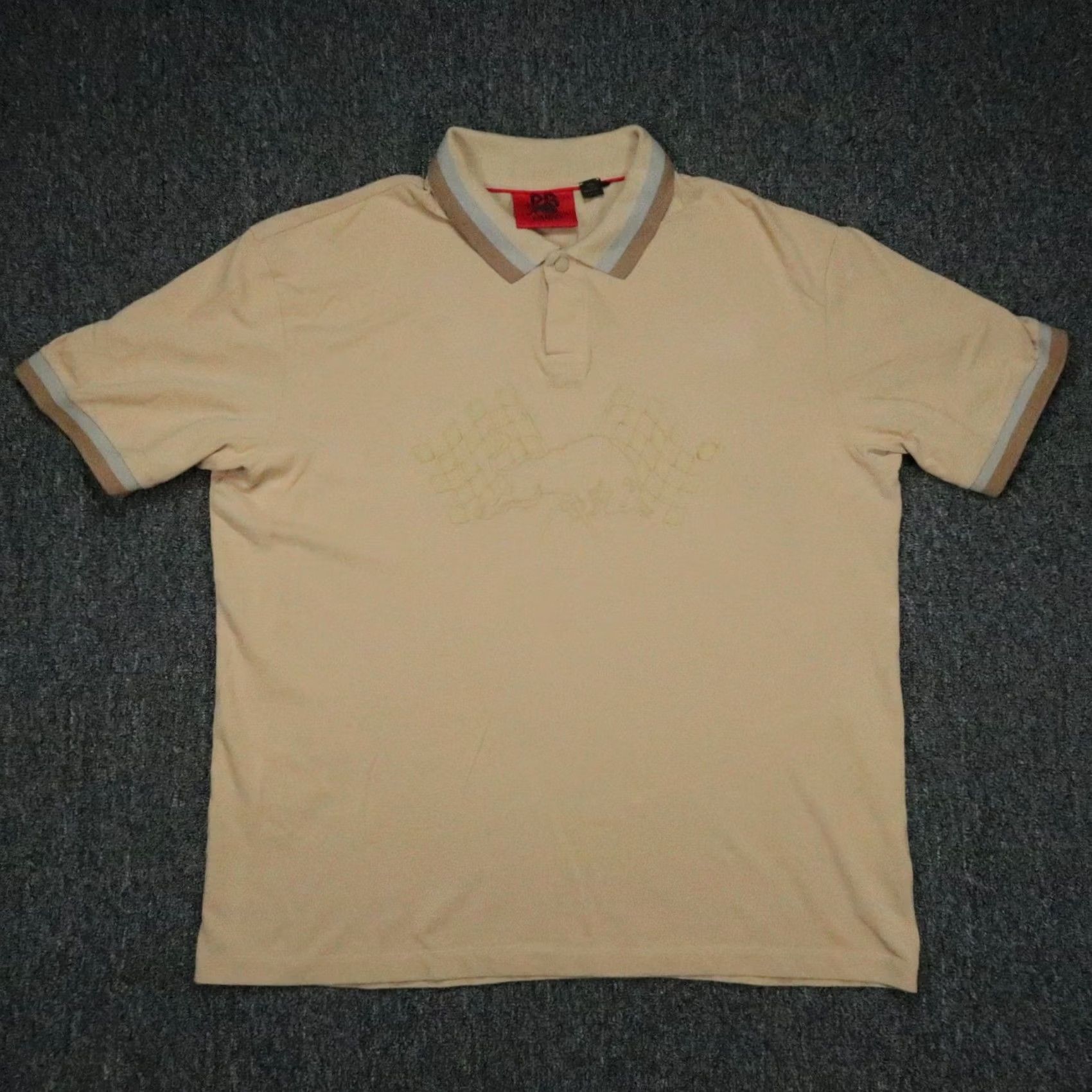 Hugo Boss HUGO BOSS Polo Shirt Mens 2XL Brown Beige Short Sleeve Piqué Buttoned Collar Slim Pocketed Size US XXL / EU 58 / 5 - 2 Thumbnail