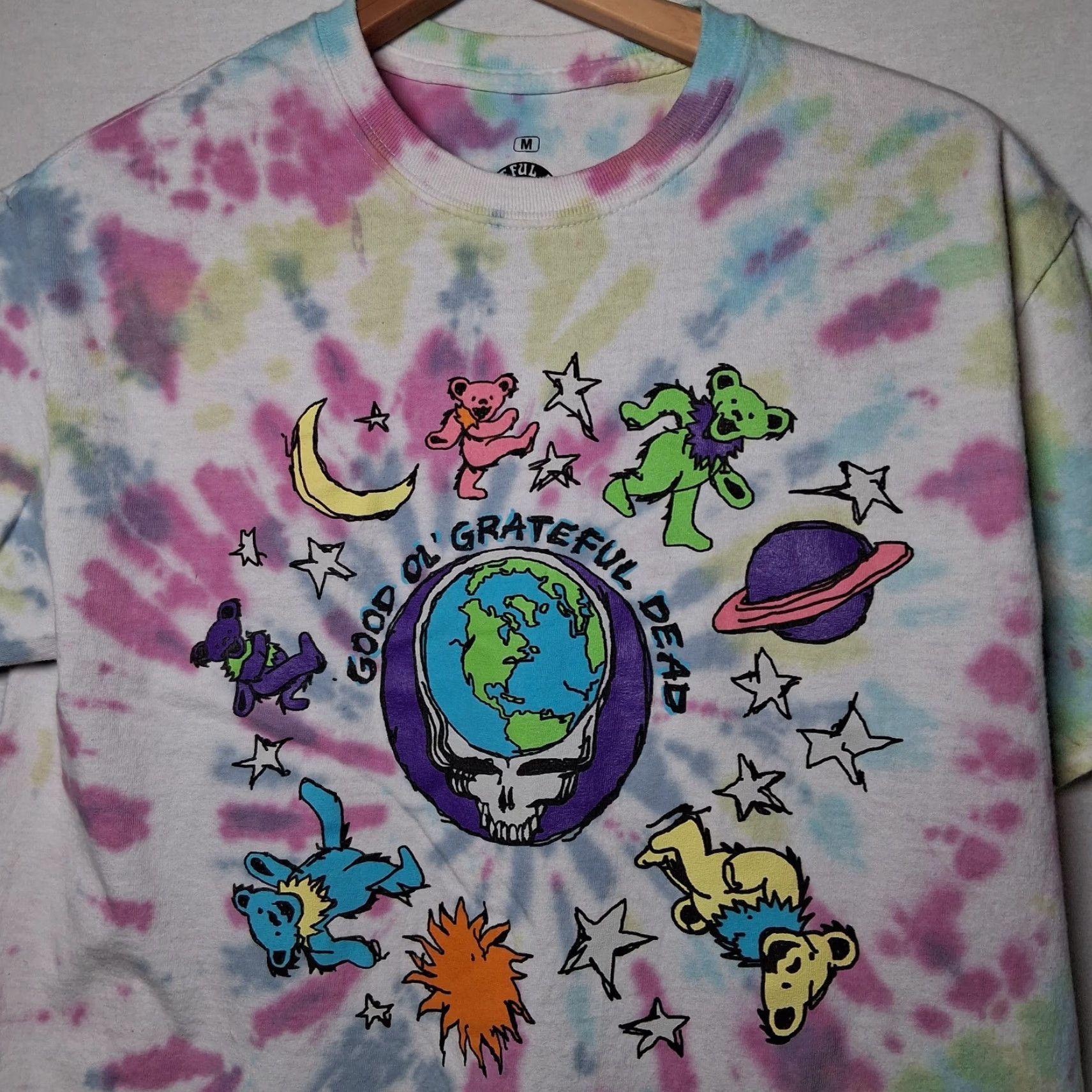 Ripple Junction Grateful Dead Shirt M Men T-Shirt Ripple Junction Multicolor Tie Dye Band Rock Hippie Dancing Bears Steal Your Face Graphic Crew Neck Short Sleeve Size US M / EU 48-50 / 2 - 5 Thumbnail