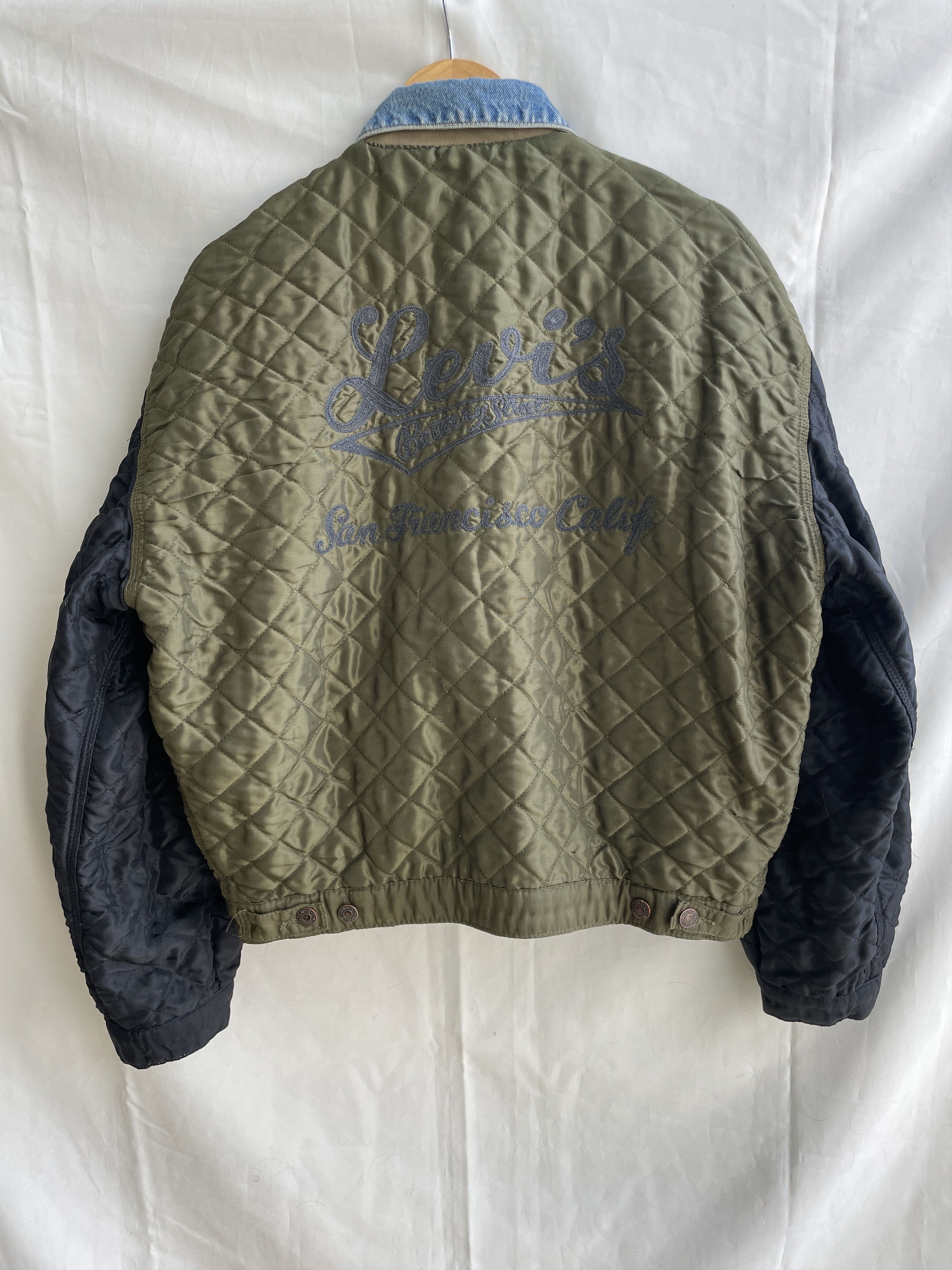 Levi's Levi's VTG 90s Reversible Quilted Chain Stitch Denim Trucker Size US M / EU 48-50 / 2 - 3 Thumbnail