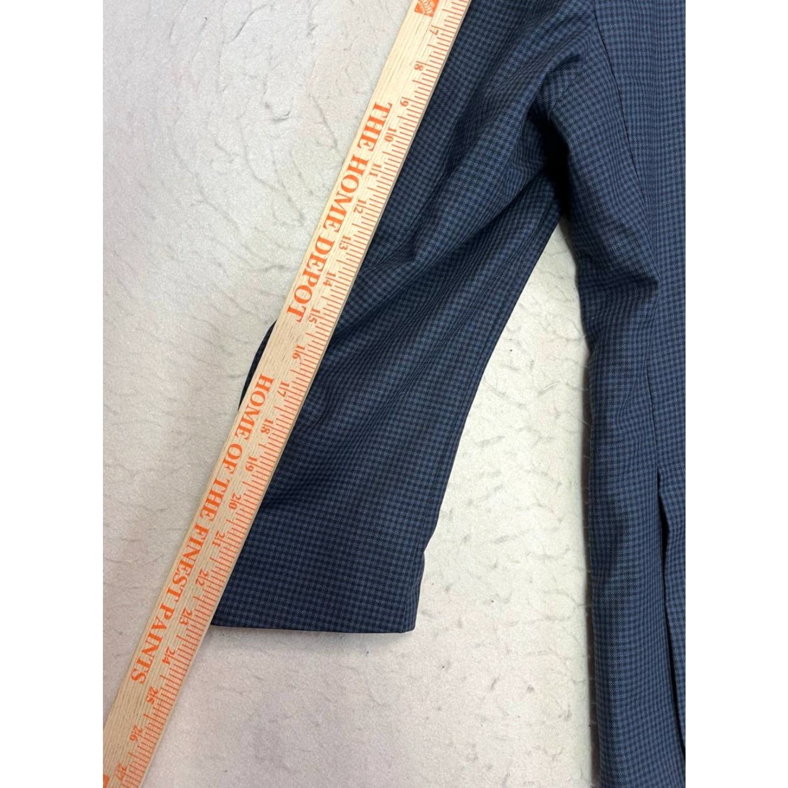 Jos. A. Bank VINTAGE Jos. A. Bank Blazer Wool Jacket Sport Coat 42R Blue Pinplaid Slim Fit Size 42R - 3 Thumbnail