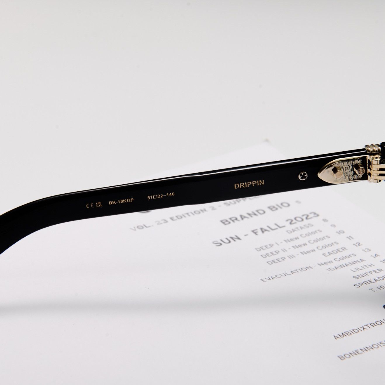 Chrome Hearts CHROME HEARTS DRIPPIN BLACK/18KGP GLASSES Size ONE SIZE - 5 Thumbnail