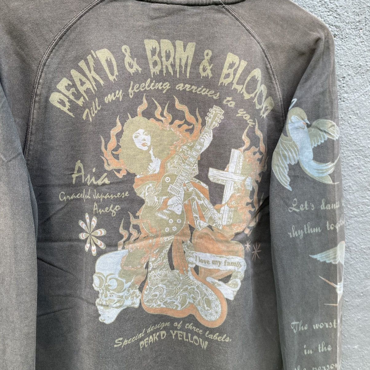 Tedman Thrashed Faded Vintage Peak'D Yellow Tedman Long Sleeve Tee Size US M / EU 48-50 / 2 - 3 Thumbnail