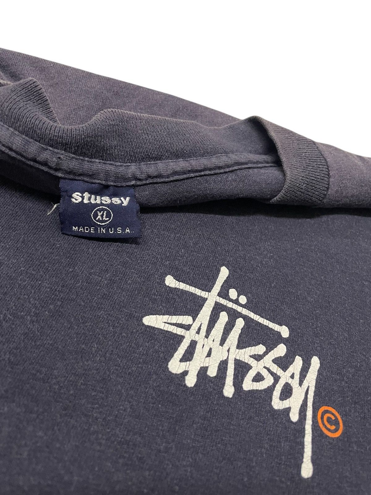 Stussy Vintage STUSSY Distressed Colour Tshirt Size US XL / EU 56 / 4 - 5 Thumbnail