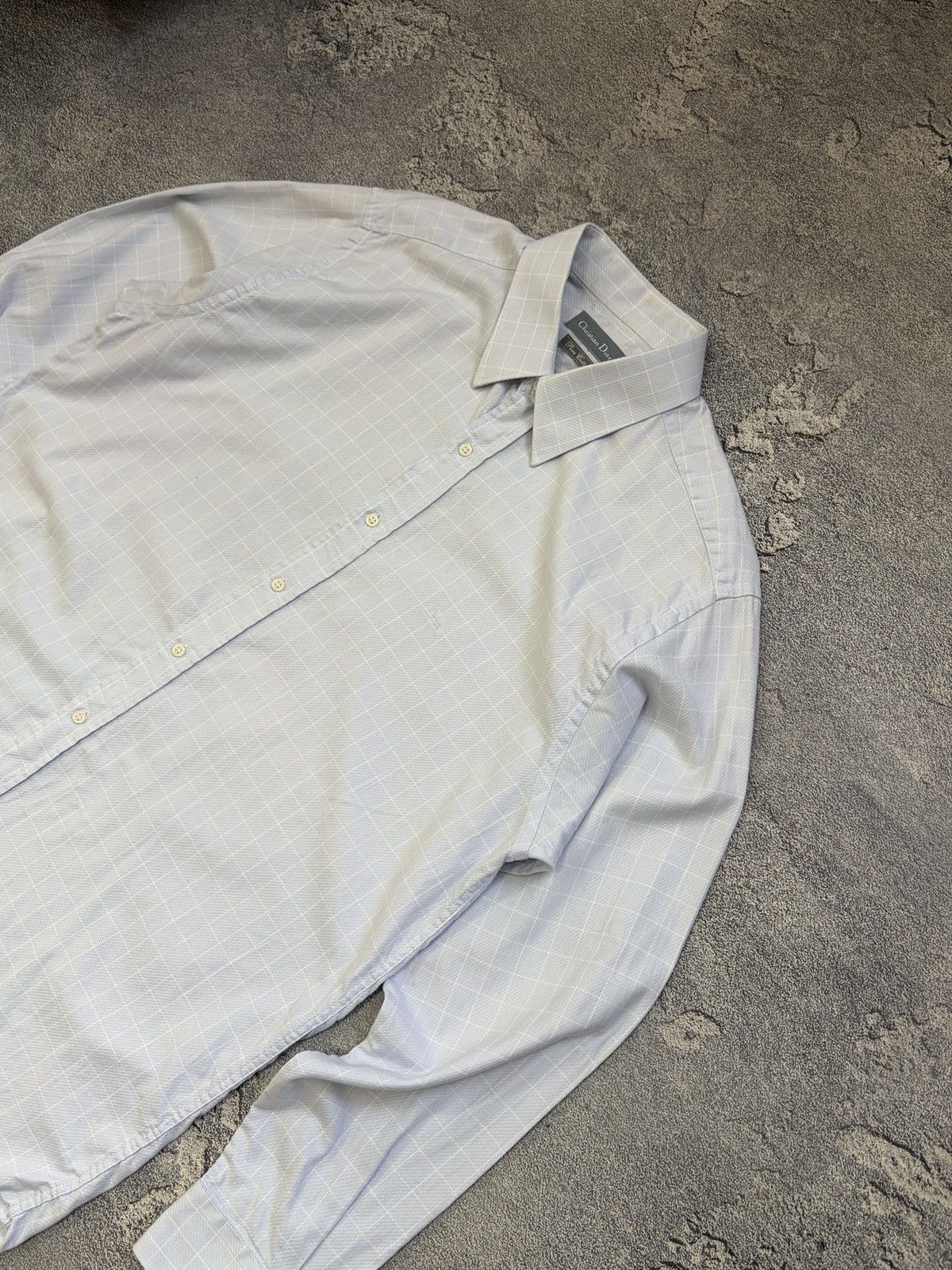 Christian Dior Monsieur Vintage Christian Dior Check Cotton Shirt Blue White XL Size US XL / EU 56 / 4 - 10 Thumbnail