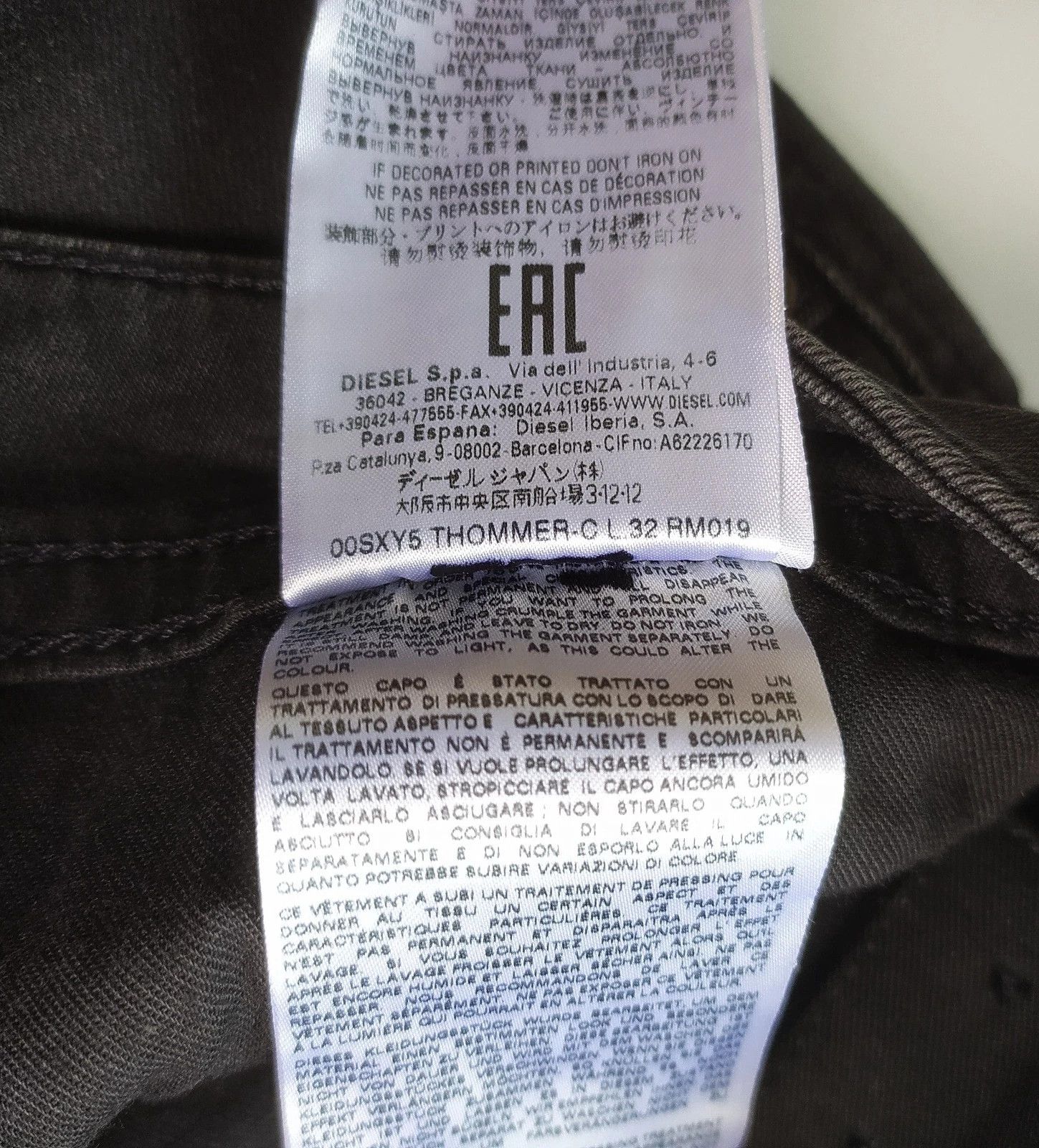 Diesel Diesel THOMMER-C L.32 MENS JEANS T/9615 Size US 36 / EU 52 - 9 Thumbnail