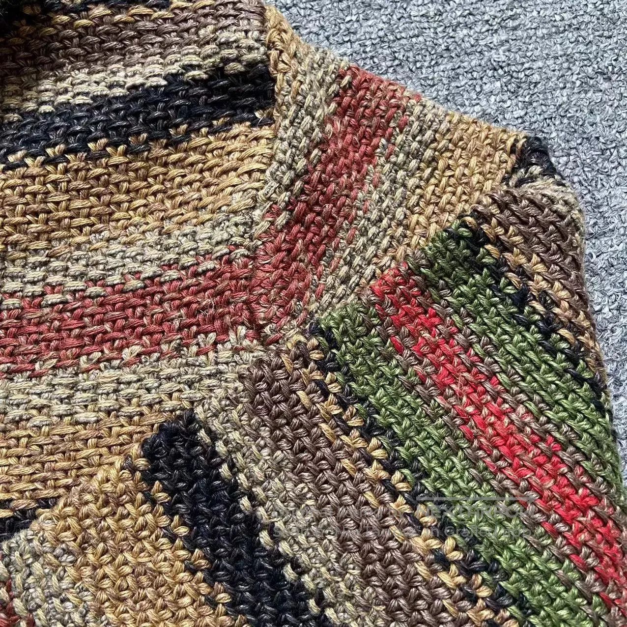 RRL Ralph Lauren RRL Men's Classic Retro Striped Knit Sweater. Size US S / EU 44-46 / 1 - 7 Thumbnail