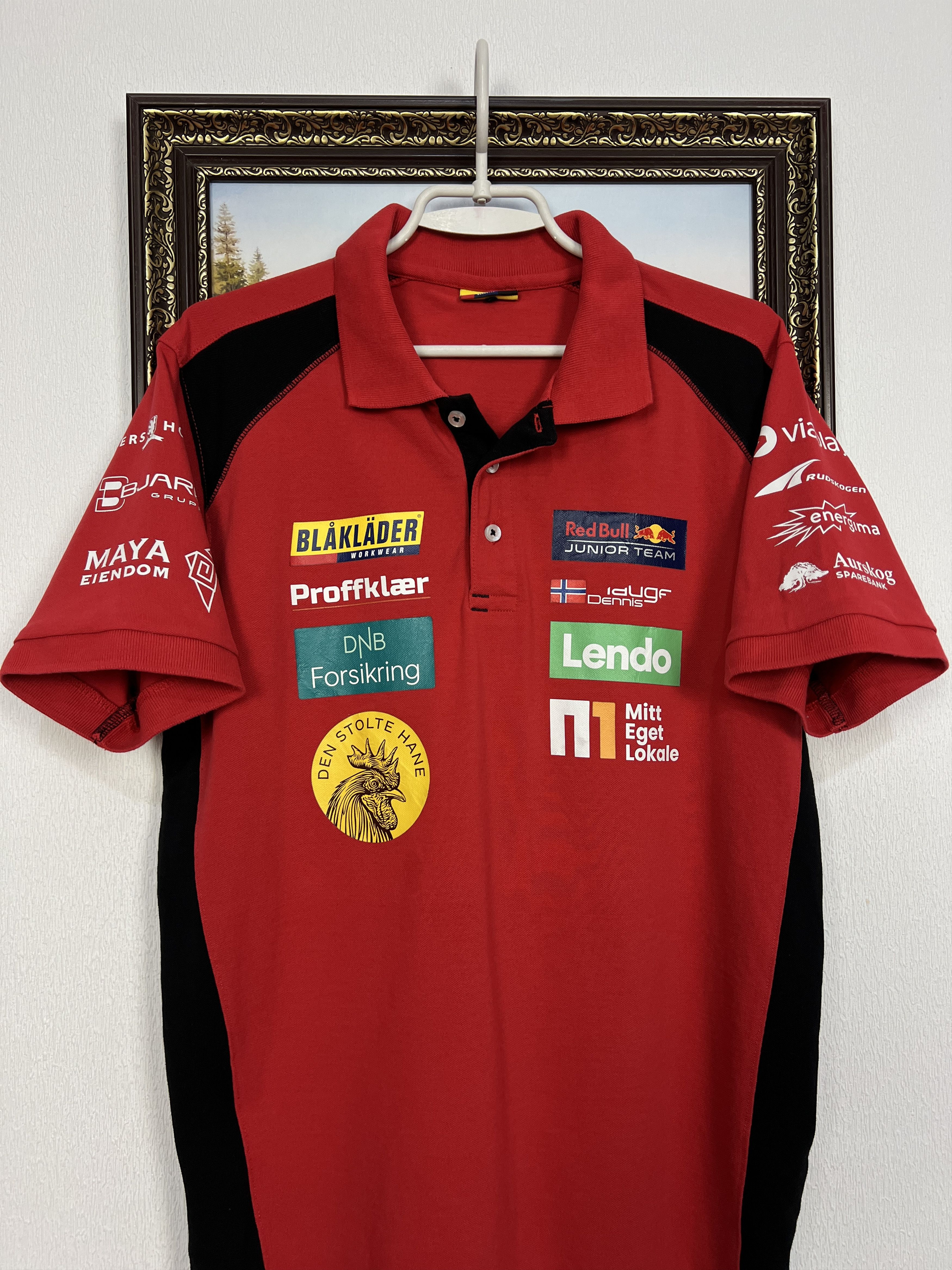Vintage Norway Dennis Hauger Racing Formula Polo Shirt Jersey Trikot Size US L / EU 52-54 / 3 - 2 Thumbnail