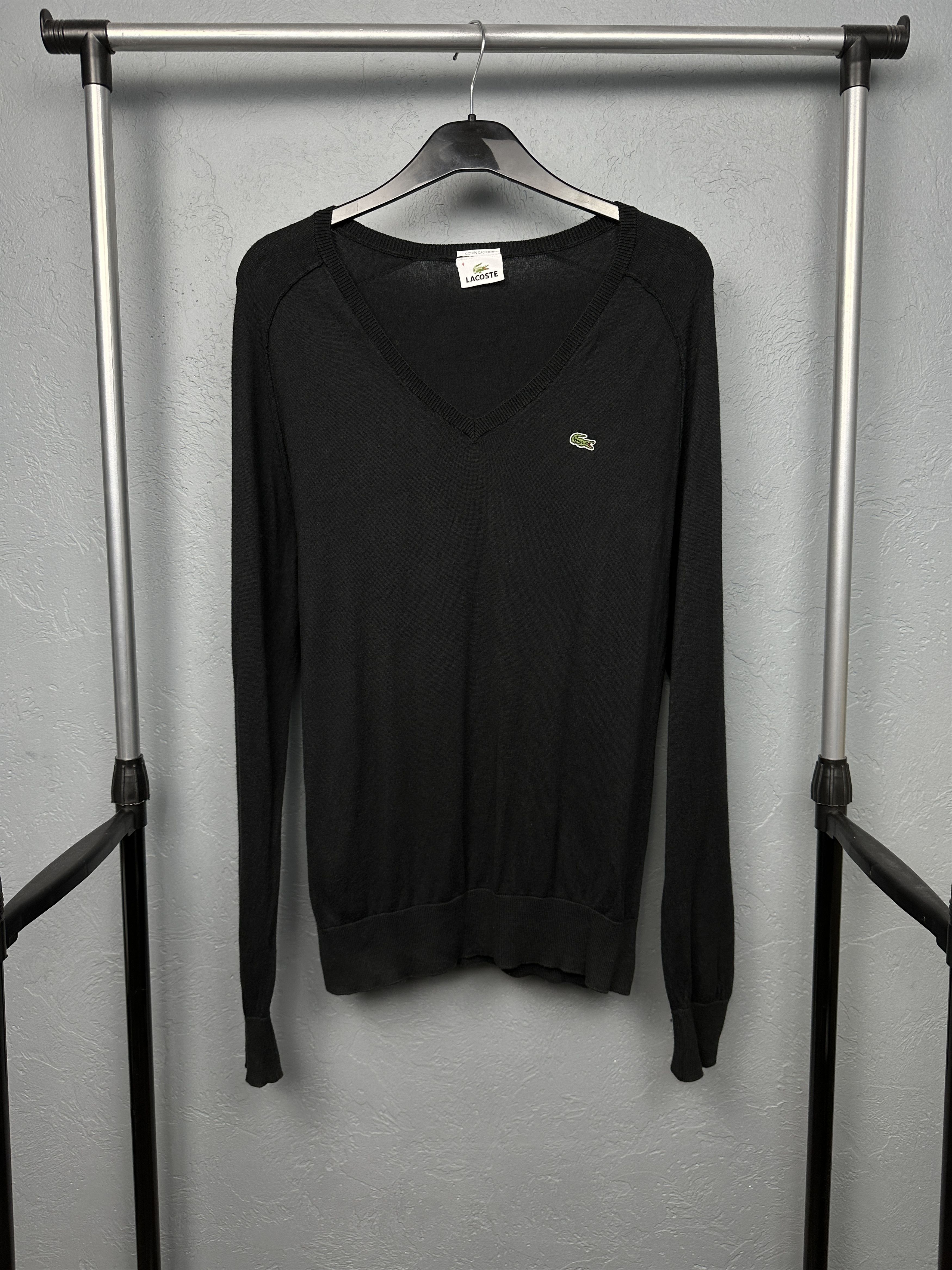 Lacoste Lacoste Vintage Mens V-Neck Sweater Size US M / EU 48-50 / 2 - 1 Thumbnail