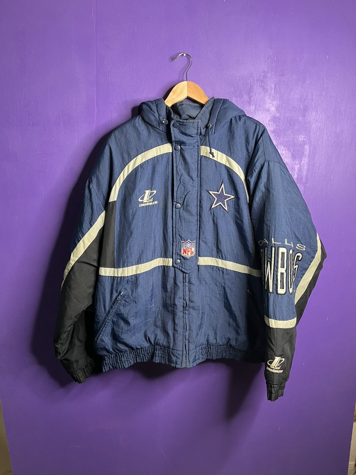 Logo Athletic × NFL × Vintage Vintage 90s Logo athletic Dallas cowboys wave puffer jacket Size US XL / EU 56 / 4 - 1 Thumbnail
