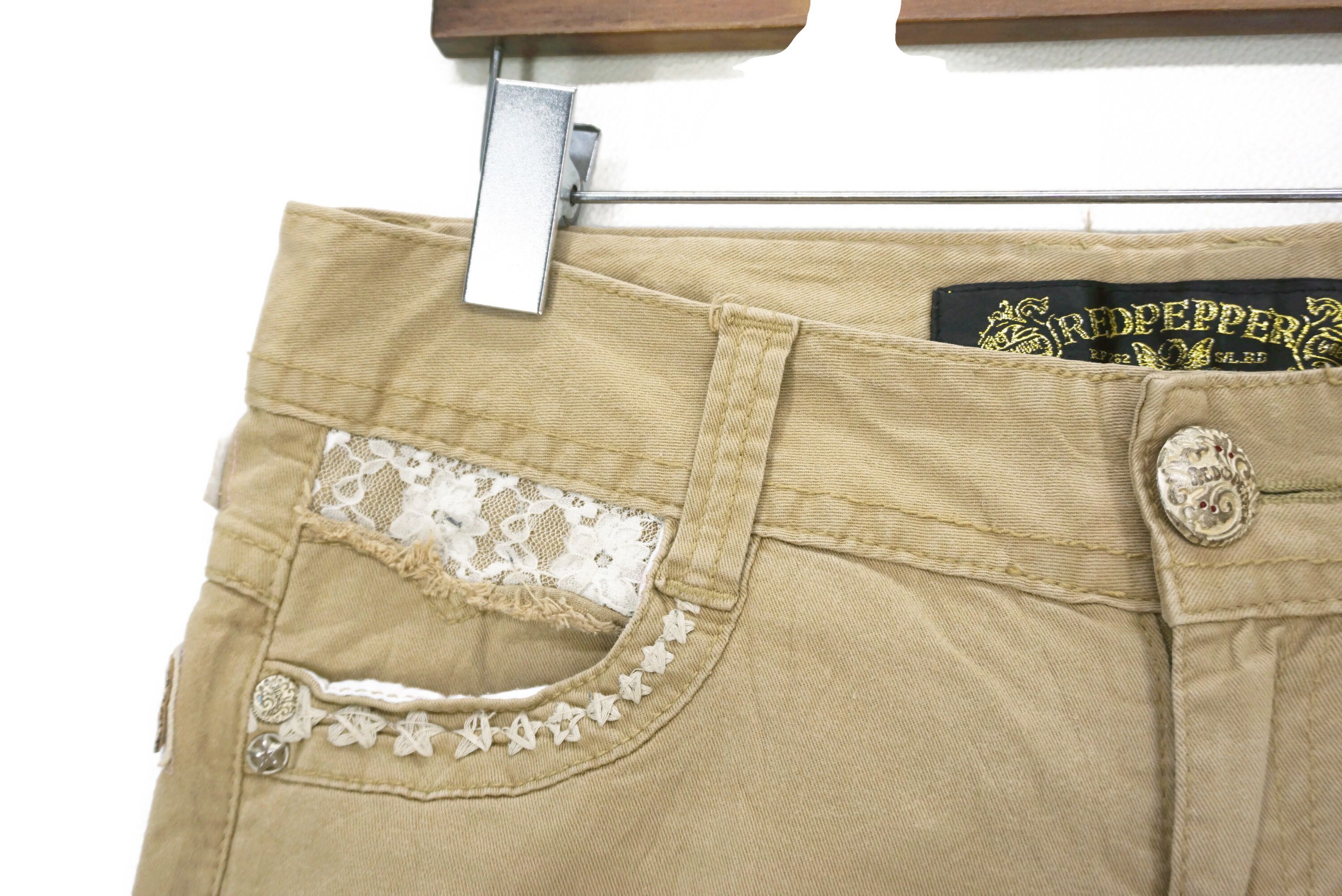 Japanese Brand Red Pepper Jeans fits W32xL34 Embroidered Low-Rise Skinny Size 27" / US 4 / IT 40 - 4 Thumbnail