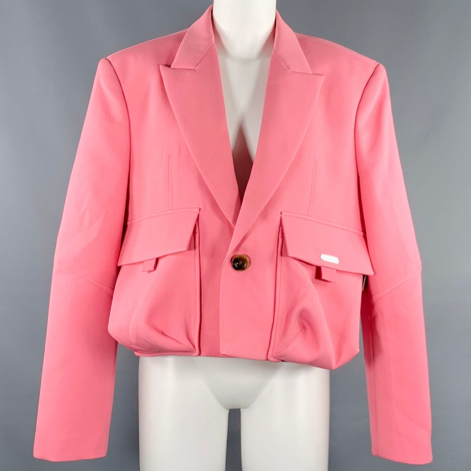 Other PRIVATE POLICY L Pink Polyester Cropped Cargo Jacket Blazer Size L / US 10 / IT 46 - 1 Thumbnail