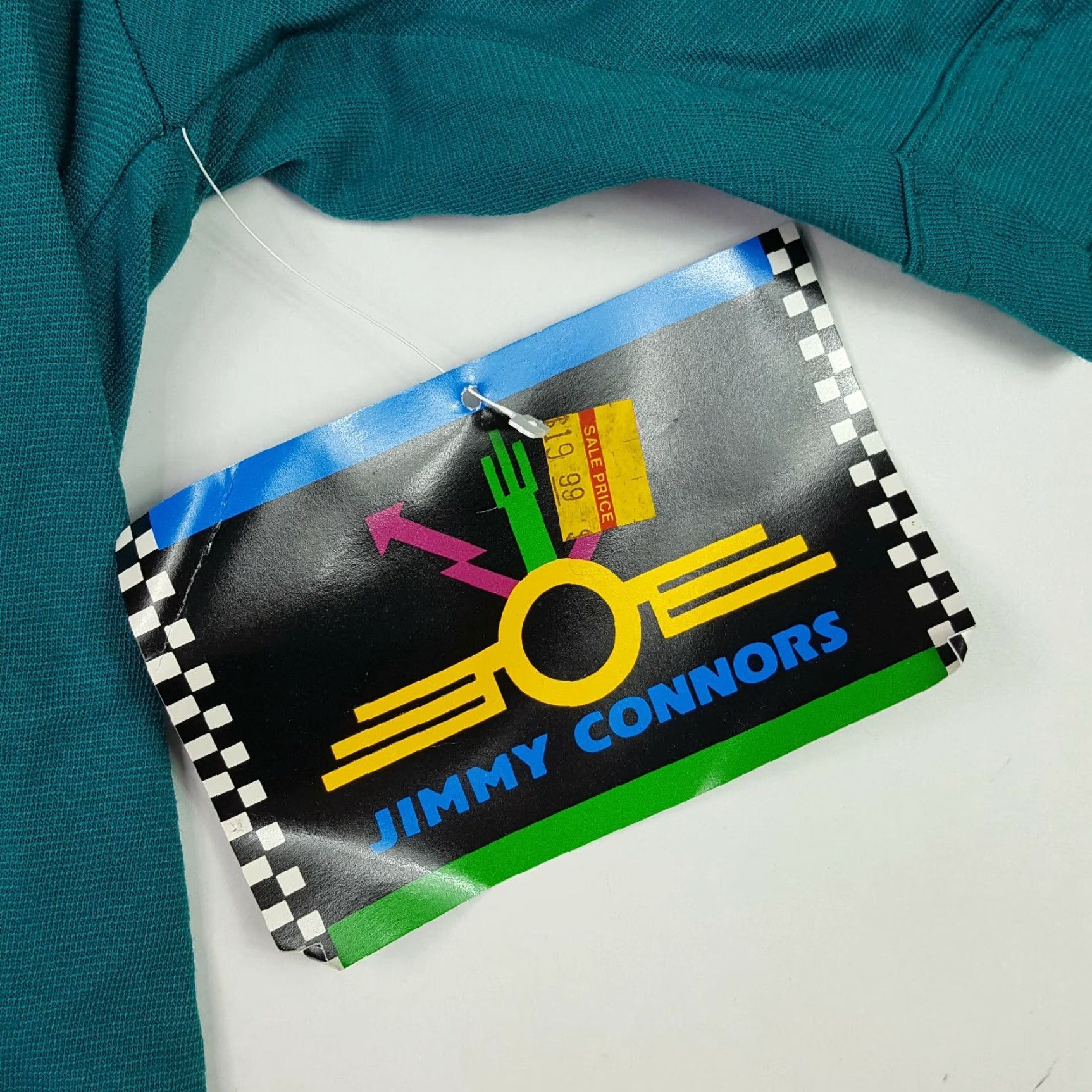 Altea VINTAGE Jimmy Connors Polo Shirt Teal Short Sleeve Knit Cotton Blend Cotton Men L Navy Blue 90s Tennis Retro Sports Polo Shirt Size US L / EU 52-54 / 3 - 4 Thumbnail