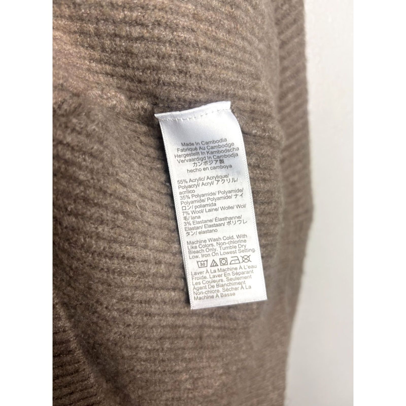 J.Crew VINTAGE J.Crew Sweater Raglan Long Sleeve Crew Neck Womens Small Taupe Beige Extra-Soft Ribbed Pullover Size S / US 4 / IT 40 - 5 Thumbnail