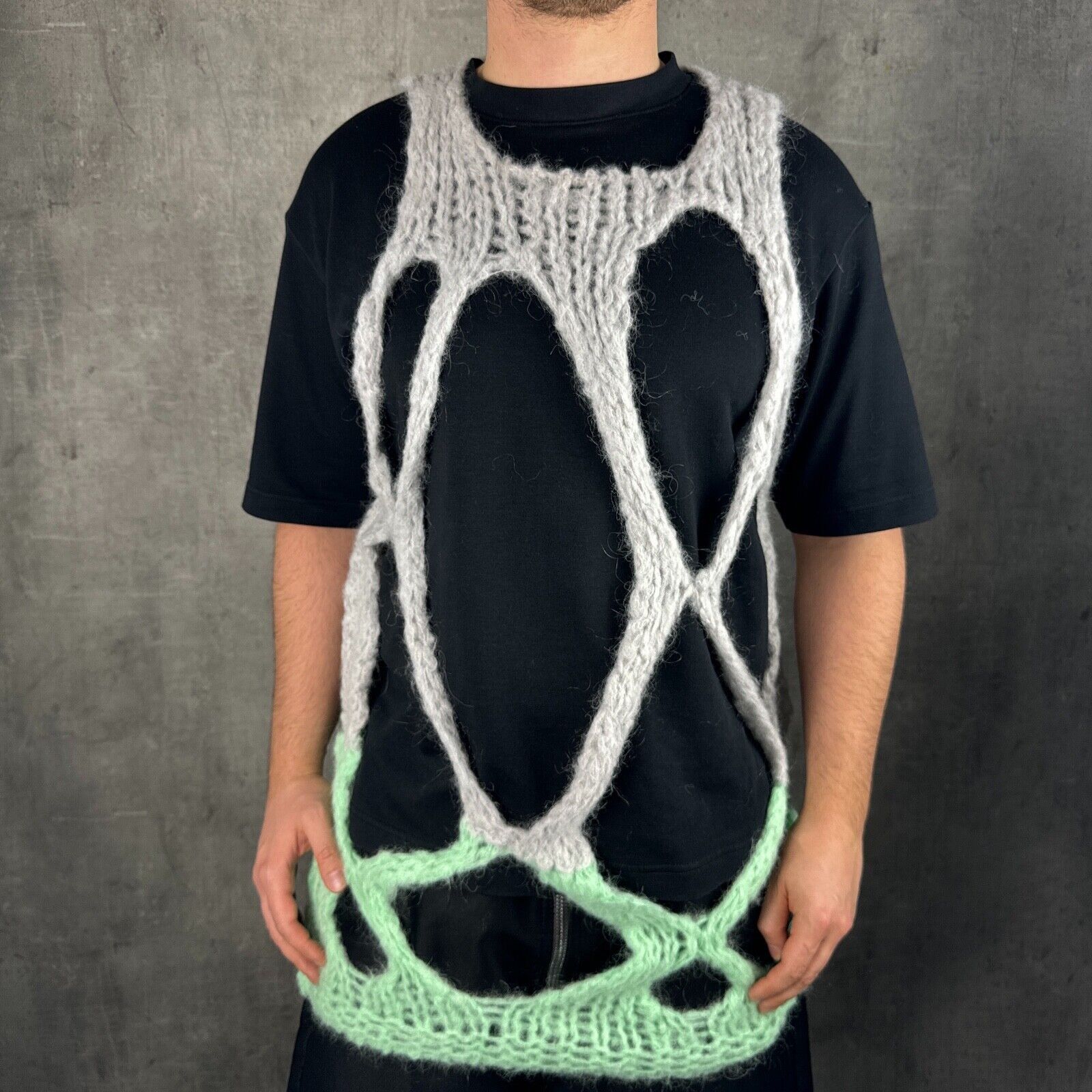 Image of Rick Owens Runway Fw22 Knit Net Tank Mohair, Men's (Size XS)