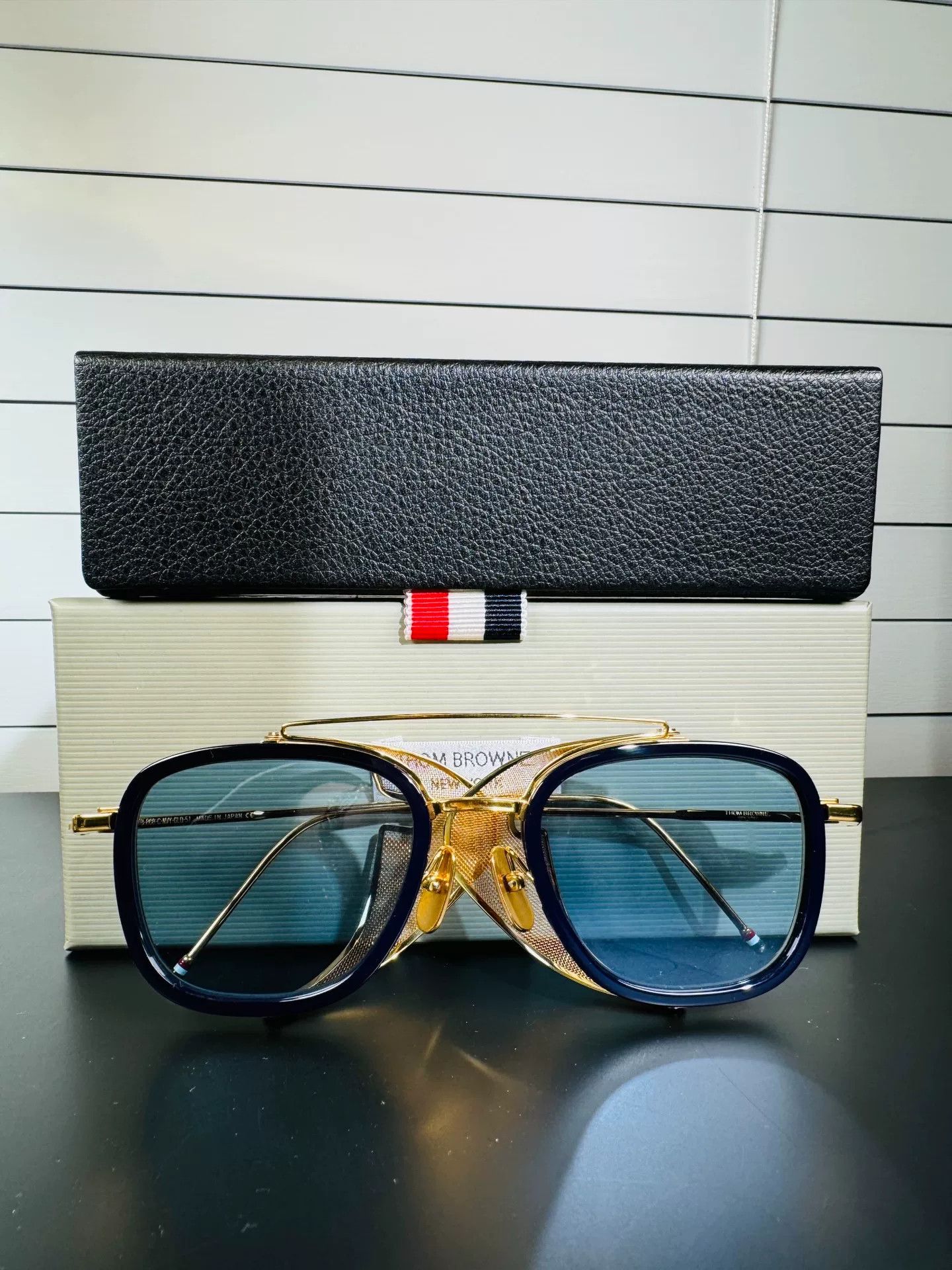 Thom Browne Thom Browne Gold Square Sunglasses Size ONE SIZE - 1 Thumbnail