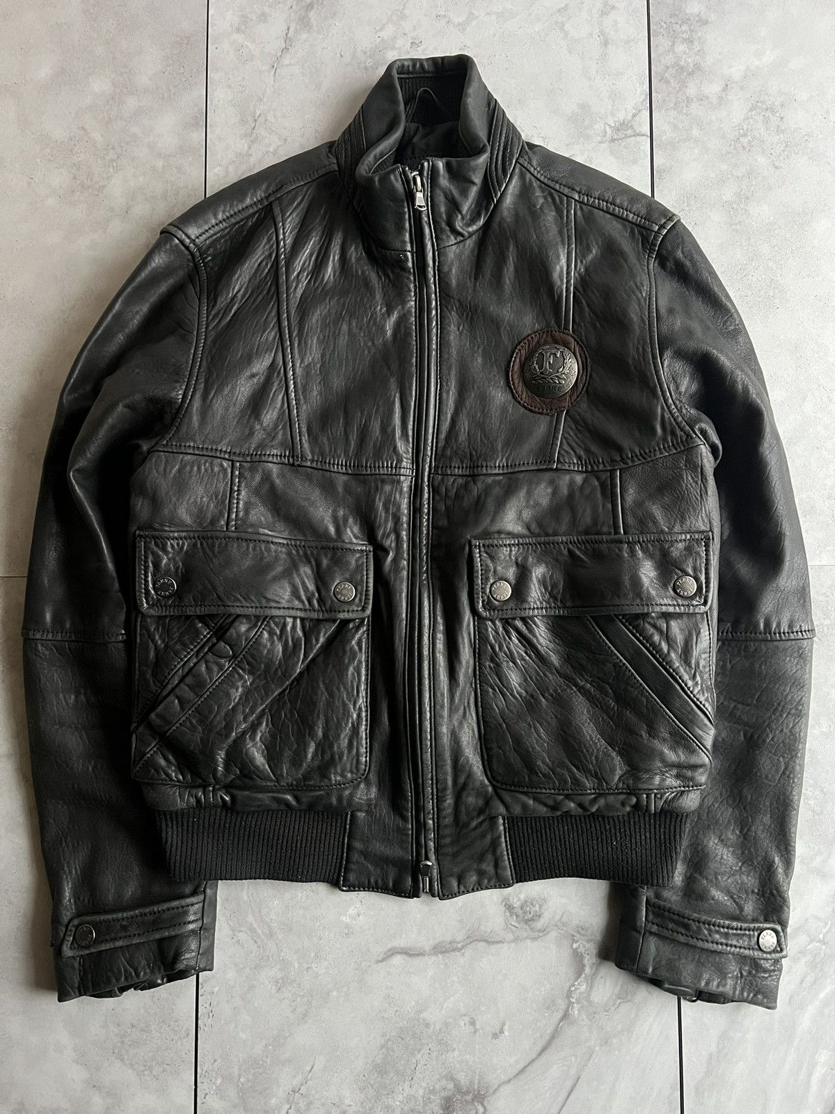 Gianfranco Ferre Gianfranco Ferre Grained Leather Bomber Jacket Size US L / EU 52-54 / 3 - 1 Thumbnail