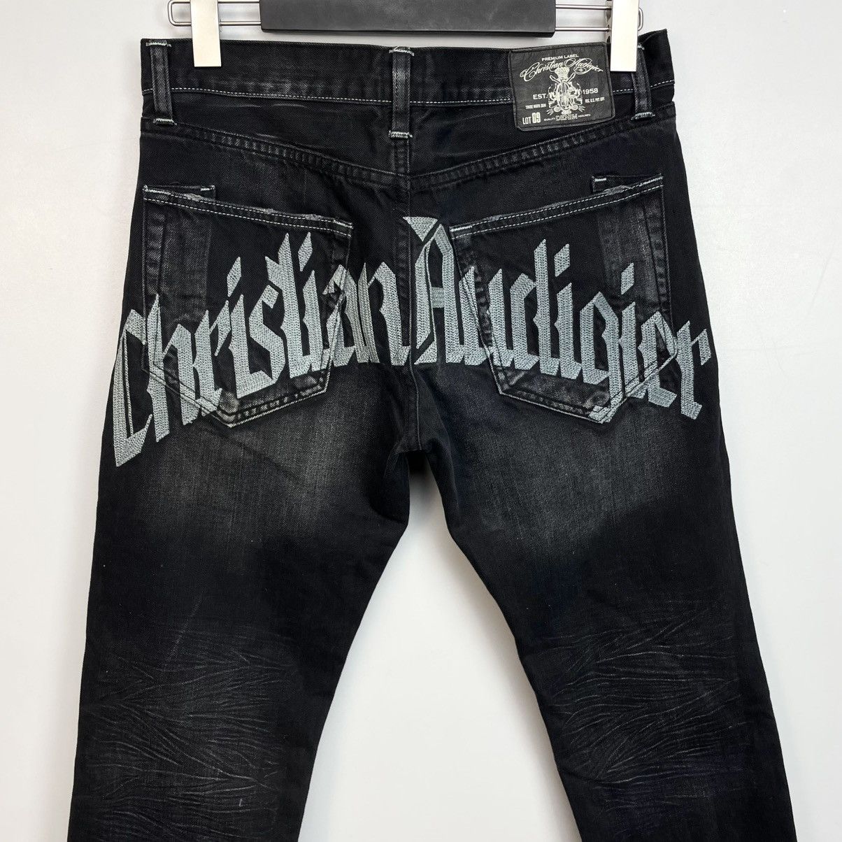 Christian Audigier Vintage Christian Audigier Big Logo Embroidered Baggy Jeans Size US 34 / EU 50 - 1 Thumbnail
