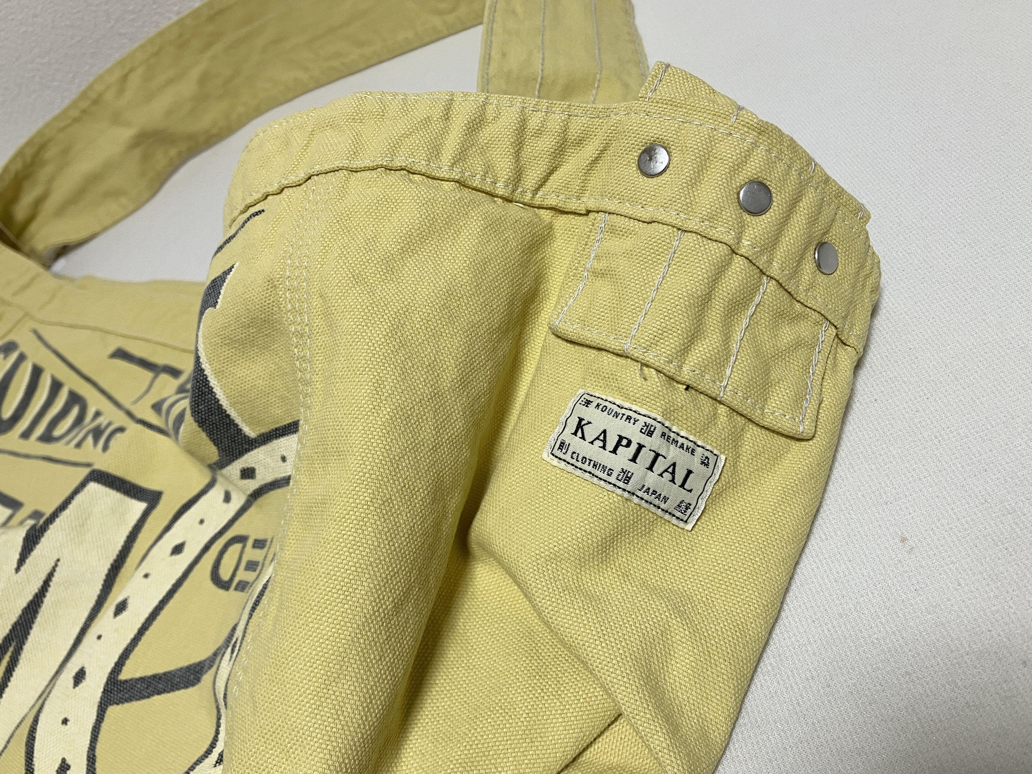 Kapital Kapital CANVAS NEWSPAPER BAG (GUIDING LIGHT) light yellow Size ONE SIZE - 3 Thumbnail