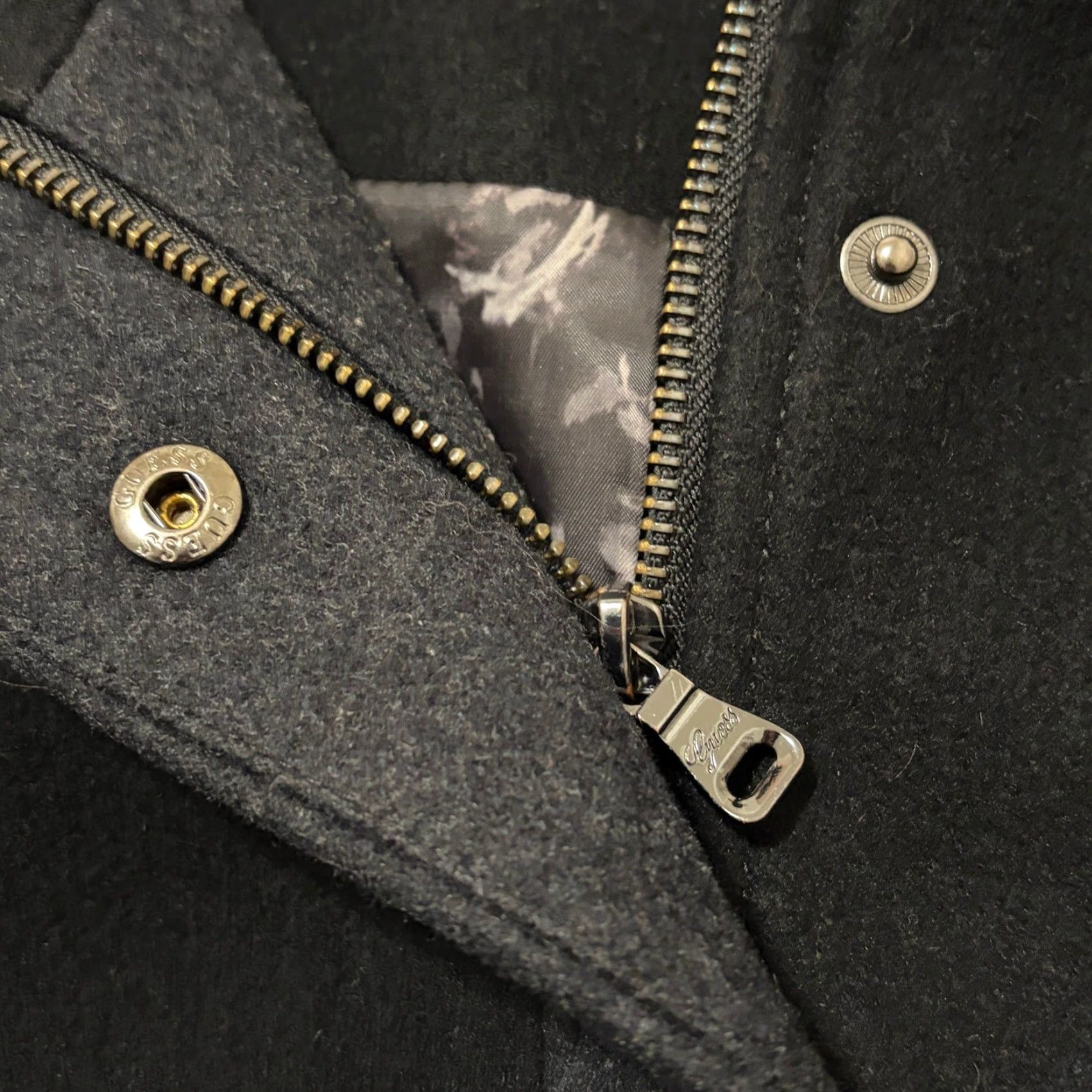 Guess GUESS Coat Women Large Long Black Gray Colorblock Hooded Wool Blend Pea Classic Size L / US 10 / IT 46 - 6 Thumbnail