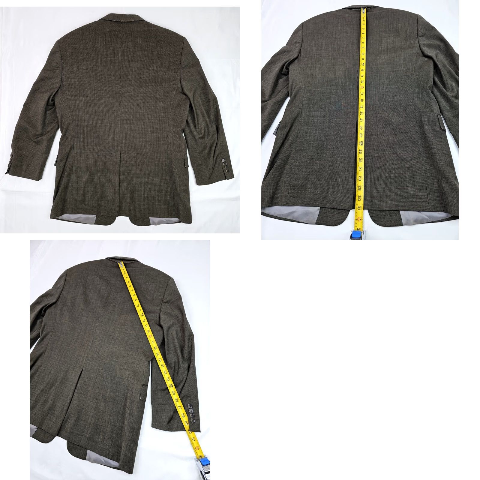 Hart Schaffner Marx Hart Schaffner Marx Wool Cashmere Blazer Men 41R Twill Weave Brown Goldish Notch 3-Button Front Regular Size 42R - 10 Thumbnail