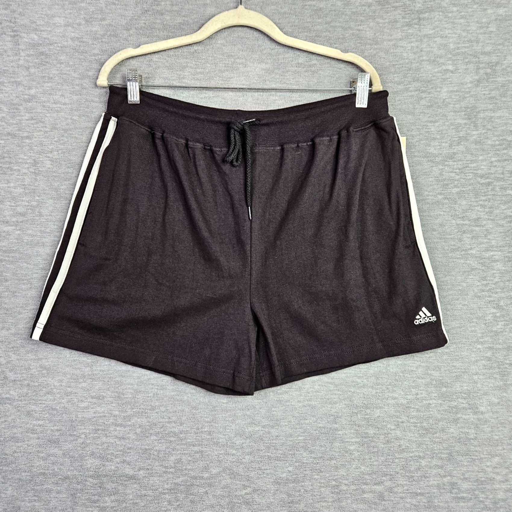 Adidas Adidas Shorts Large Black Athletic Running Gym Drawstring 3 Stripe Women Size 36" / US 14 / IT 50 - 2 Thumbnail