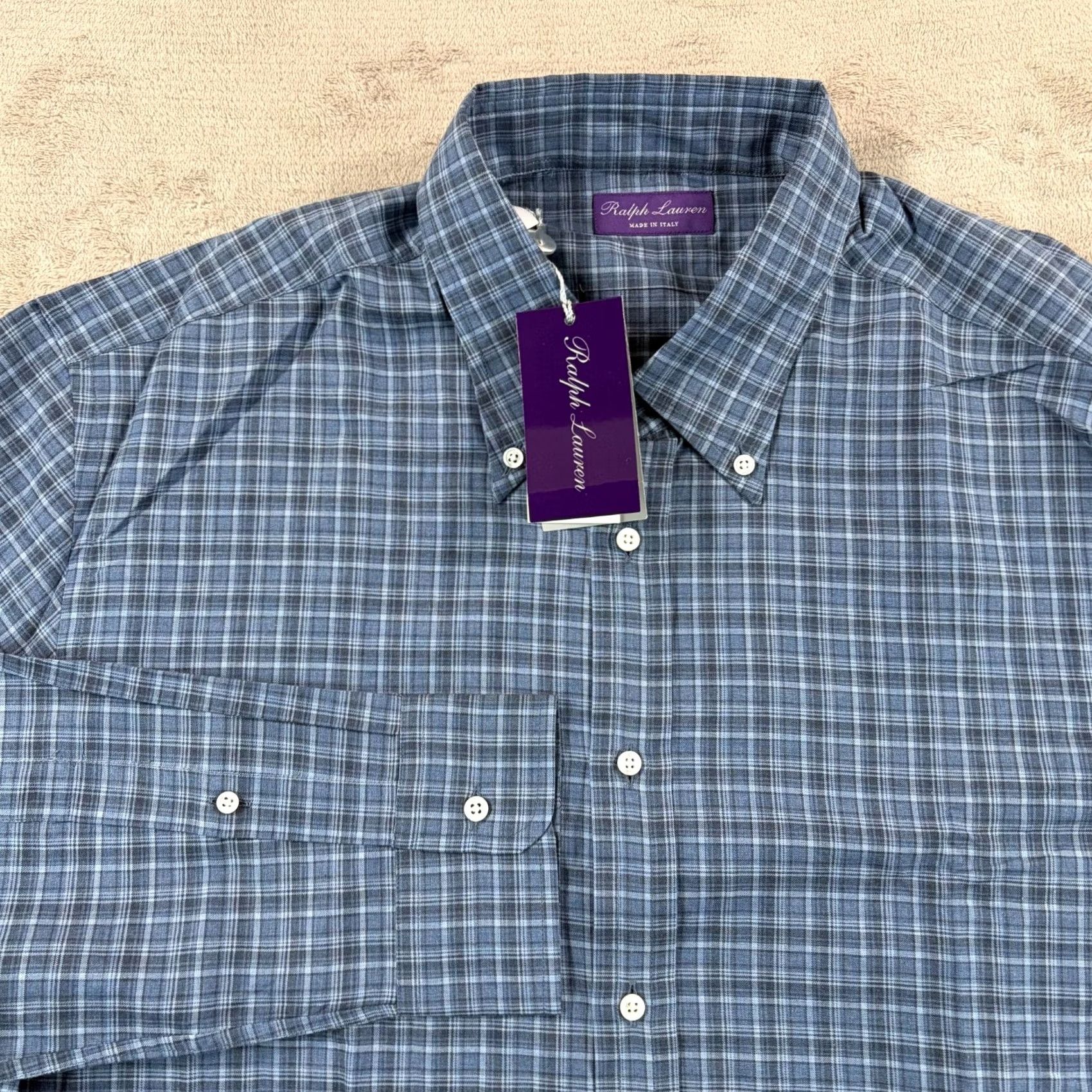 Ralph Lauren Purple Label Ralph Lauren Purple Label Shirt Men 2XL Blue Plaid Button-Up Collared NWT Made in Italy Size US XXL / EU 58 / 5 - 3 Thumbnail