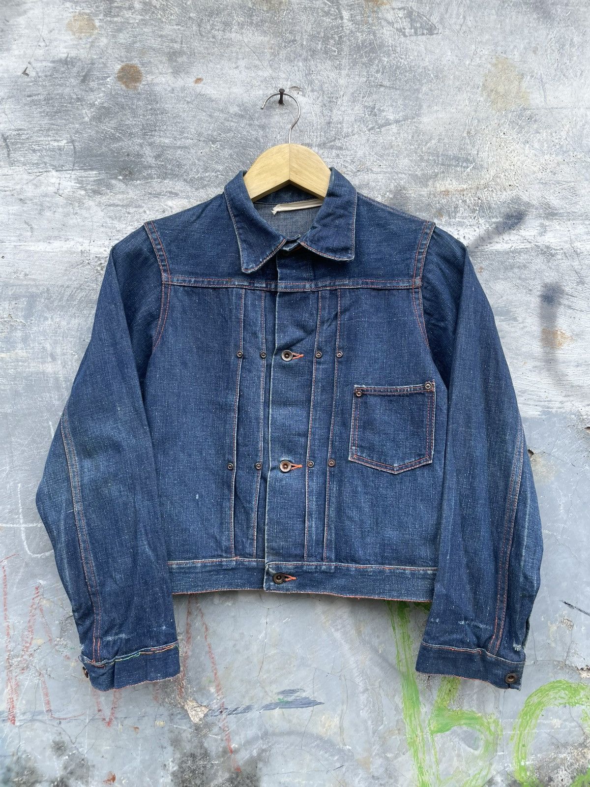 Vintage True 1940!Donut Button Selvedge Union Made WWII Denim Jacket Size US XS / EU 42 / 0 - 2 Thumbnail