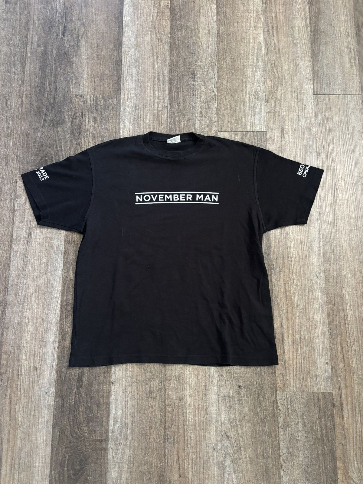 Vintage November Man Spellout Logo Tee Shirt Size US L / EU 52-54 / 3 - 1 Thumbnail