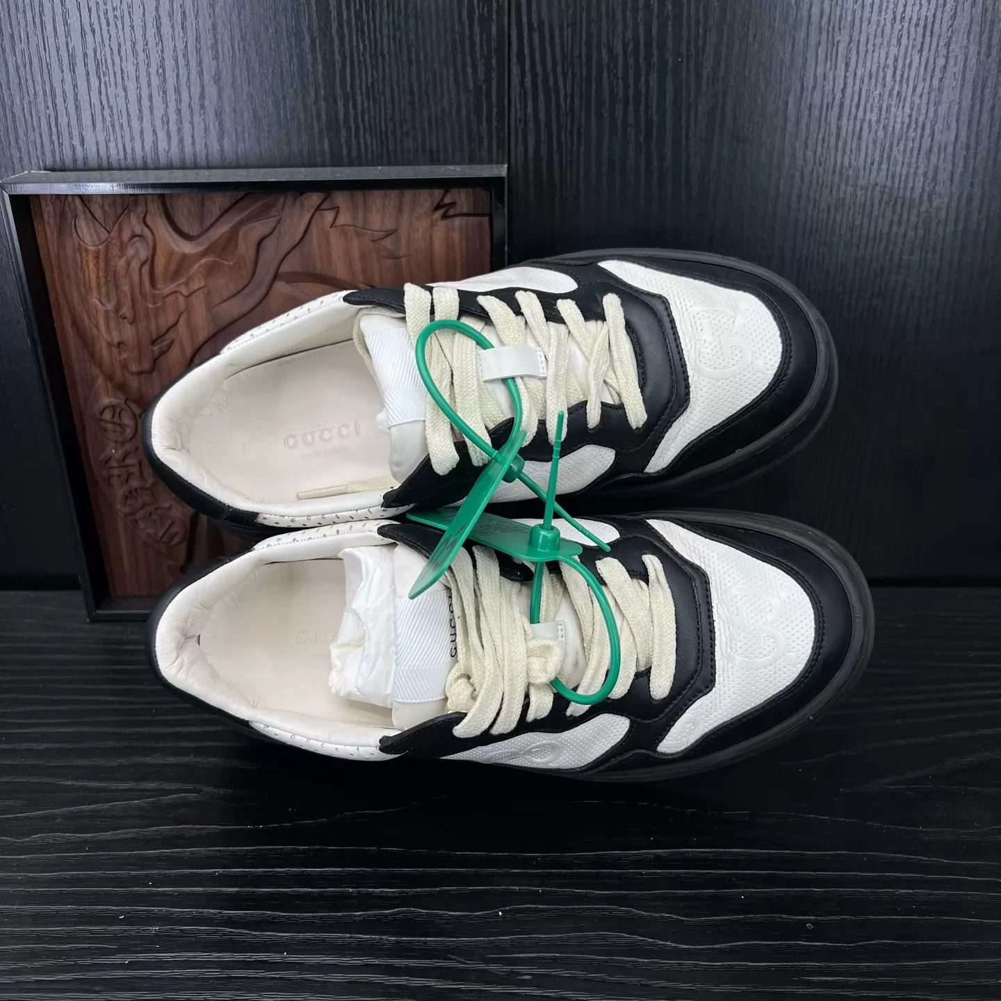 Gucci Gucci Black/White Cookie Sneakers 37.5 (New, Box) Size US 7 / IT 37 - 7 Thumbnail