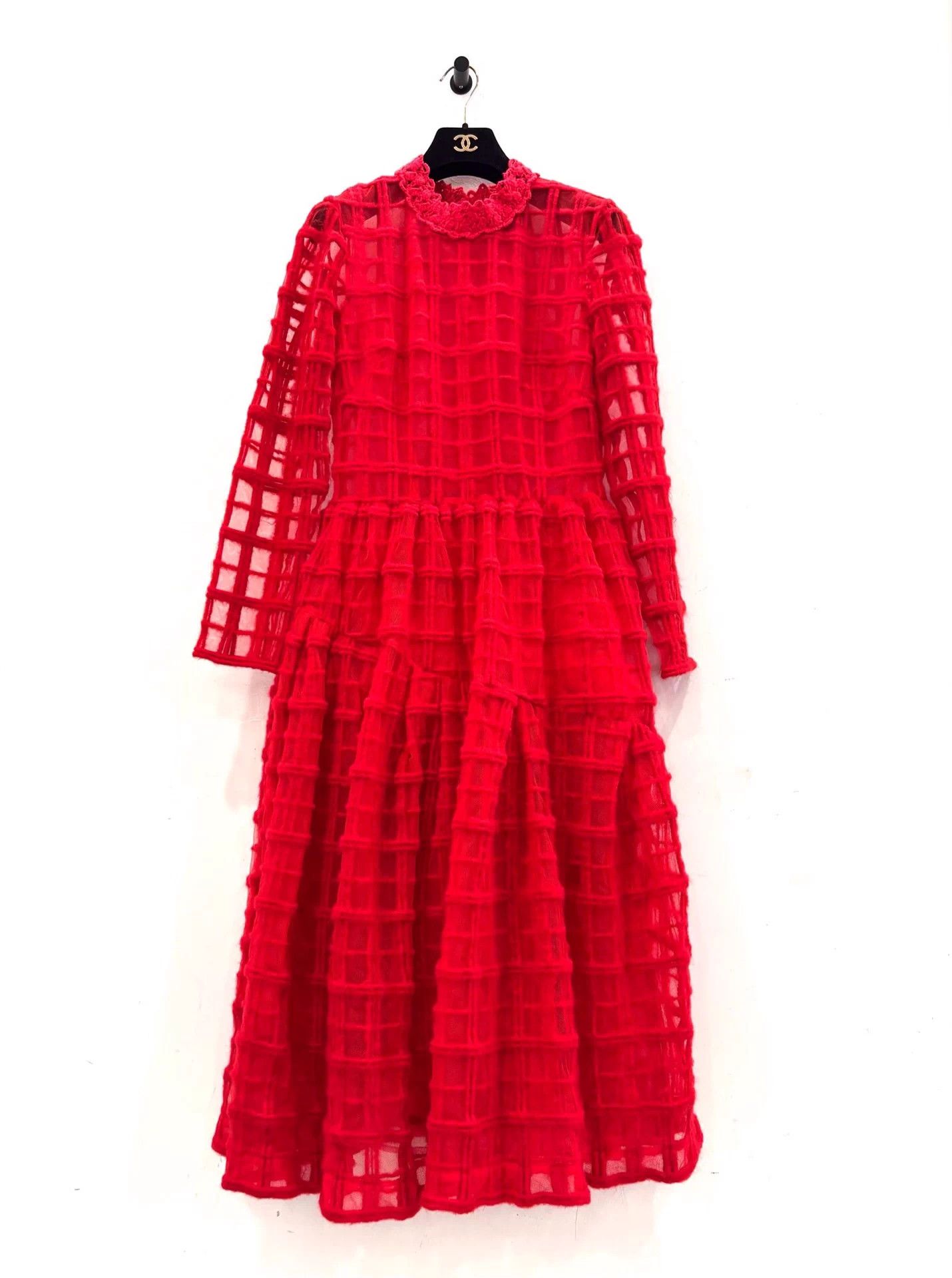 Simone Rocha Simone Rocha red plaid lace trim long dress UK12 Size M / US 6-8 / IT 42-44 - 1 Thumbnail