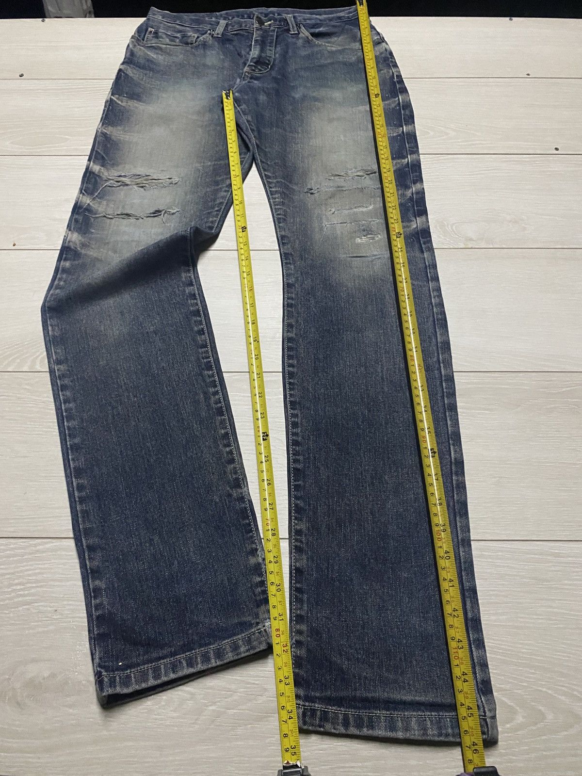 Tornado Mart Vintage Tornado Mart Faded Distressed Repair Skinny Jeans Size US 31 - 16 Thumbnail