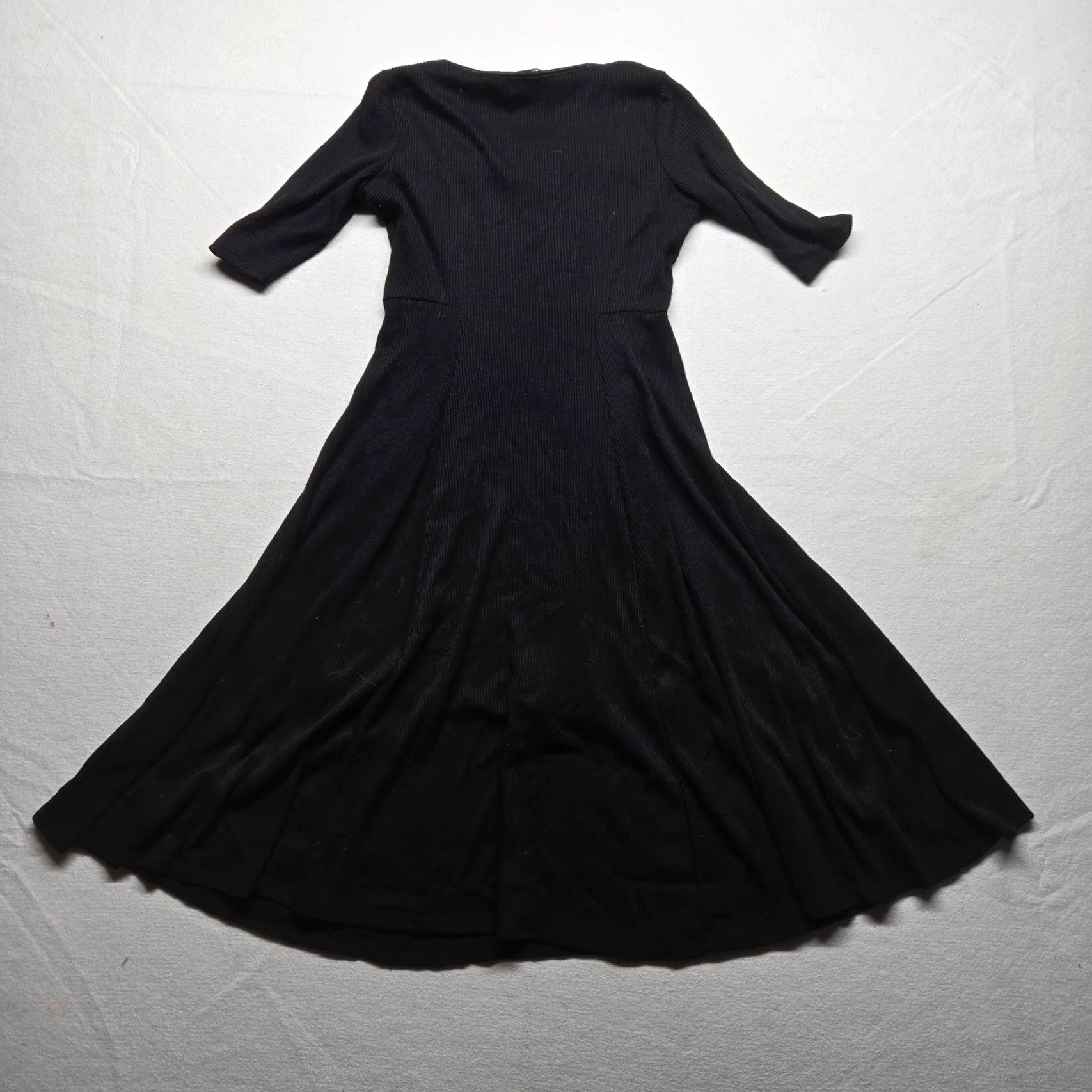 Vintage CHADWICKS Solid Black A-Line Dress Half Sleeve Petite Small Womens Size S / US 4 / IT 40 - 8 Thumbnail