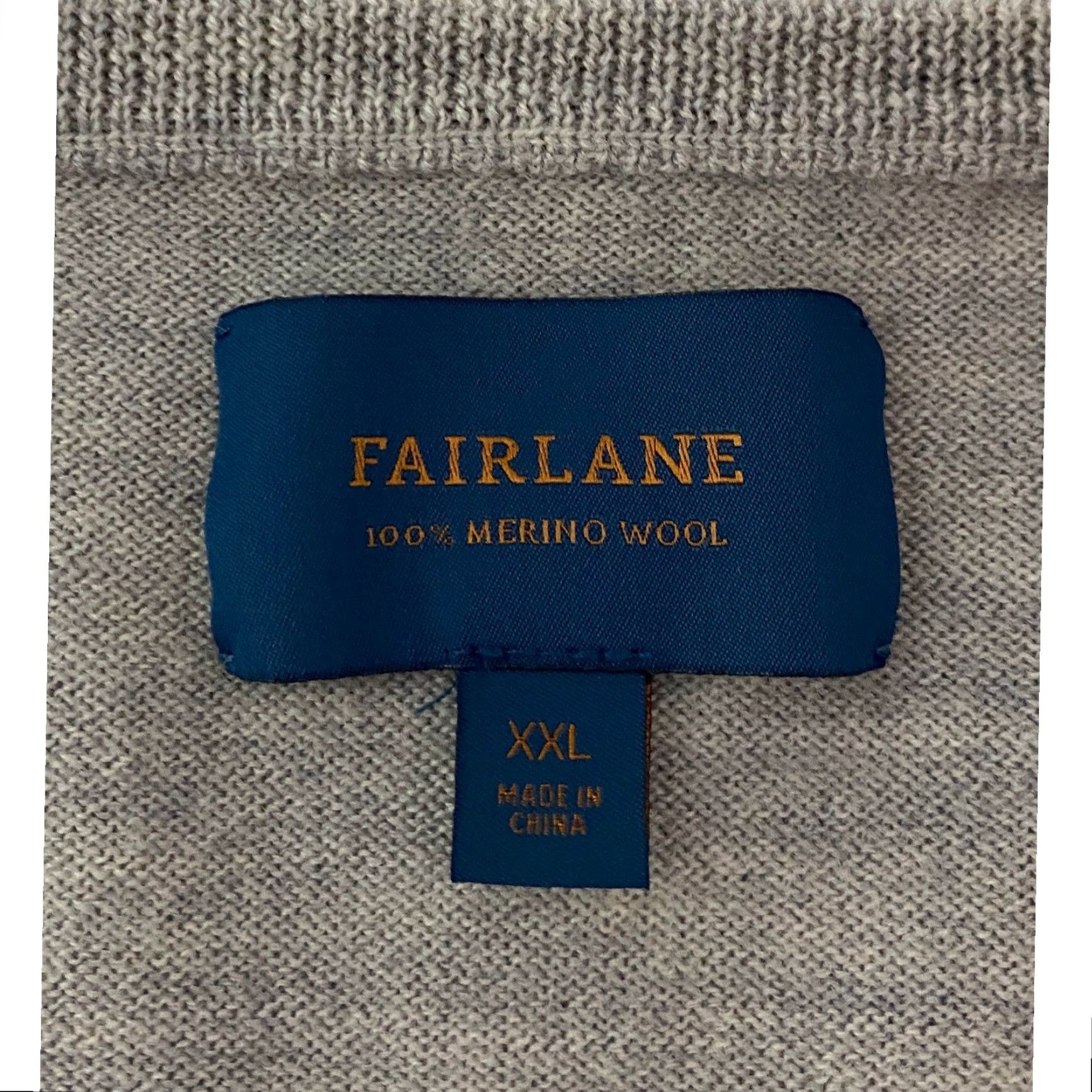 Vintage Fairlane Merino Wool Sweater Mens XXL Gray V-Neck Pullover Knit Shortened? Size US XXL / EU 58 / 5 - 3 Thumbnail
