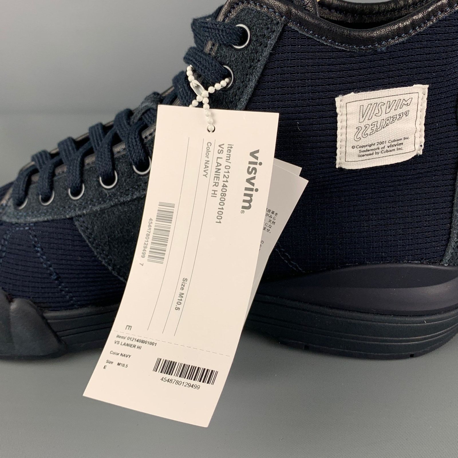 Visvim VISVIM 10.5 Navy Mixed Material Lanier High-Top Sneakers Size US 10.5 / EU 43-44 - 10 Thumbnail