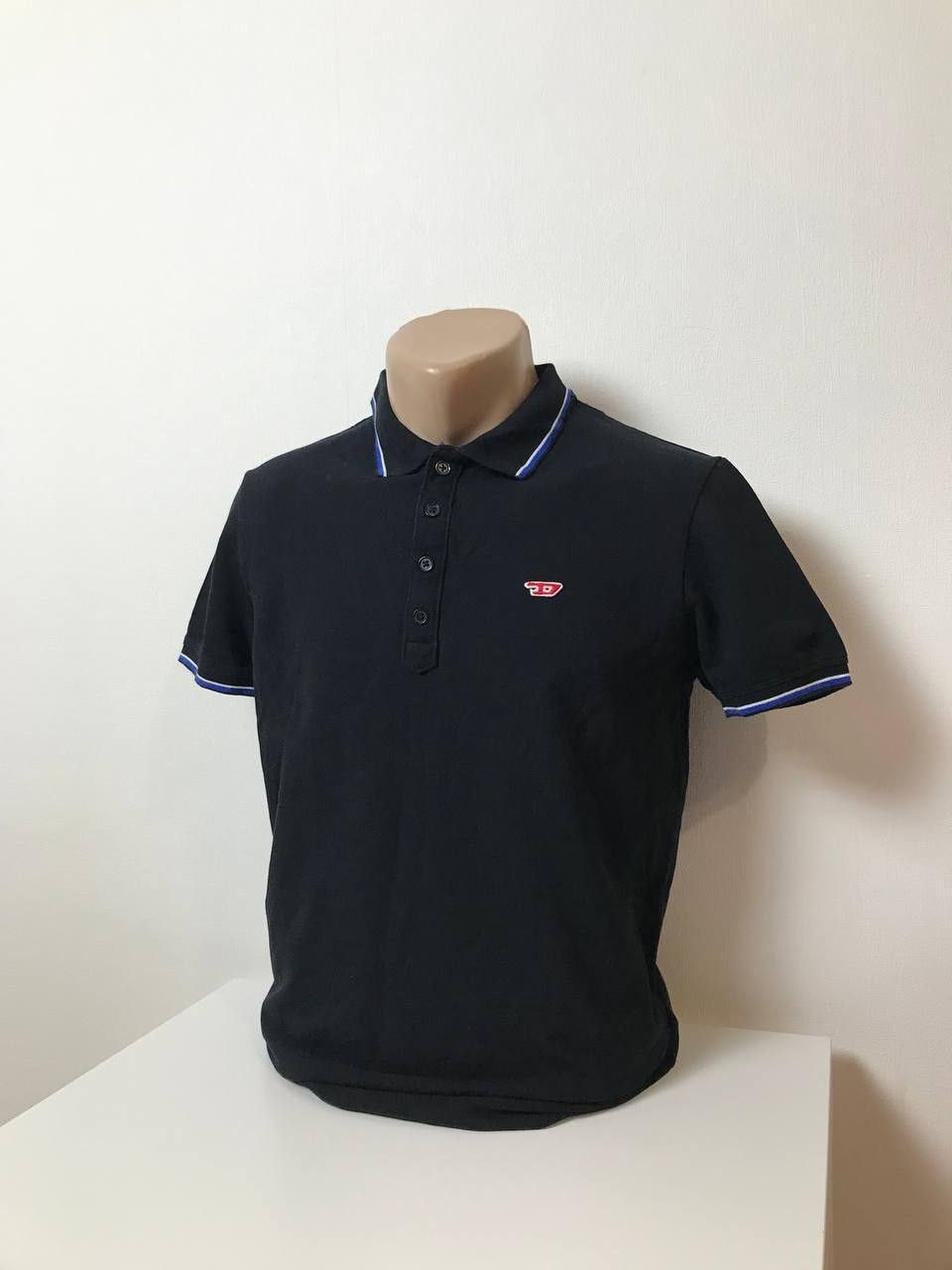 Diesel DIESEL Men's Black D Logo Tipped Polo Shirt Size M Size US M / EU 48-50 / 2 - 7 Thumbnail