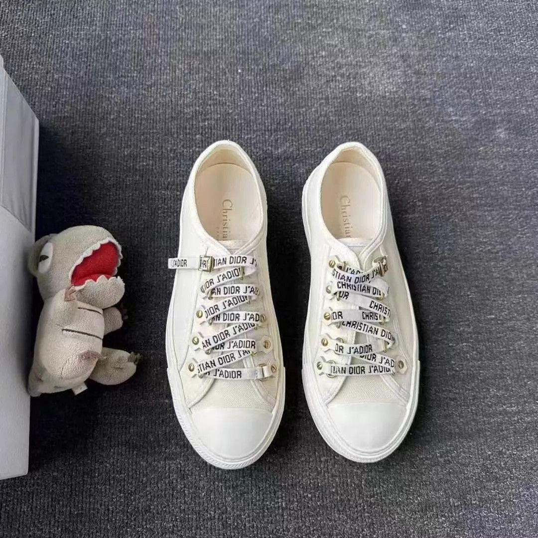 Dior Dior White Laces Logo Canvas Sneaker 35 (New, Box) Size US 4.5 / IT 34.5 - 4 Thumbnail