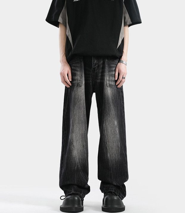Vintage Men's High-Street Loose Lightning Straight Jeans Size US 32 / EU 48 - 1 Thumbnail