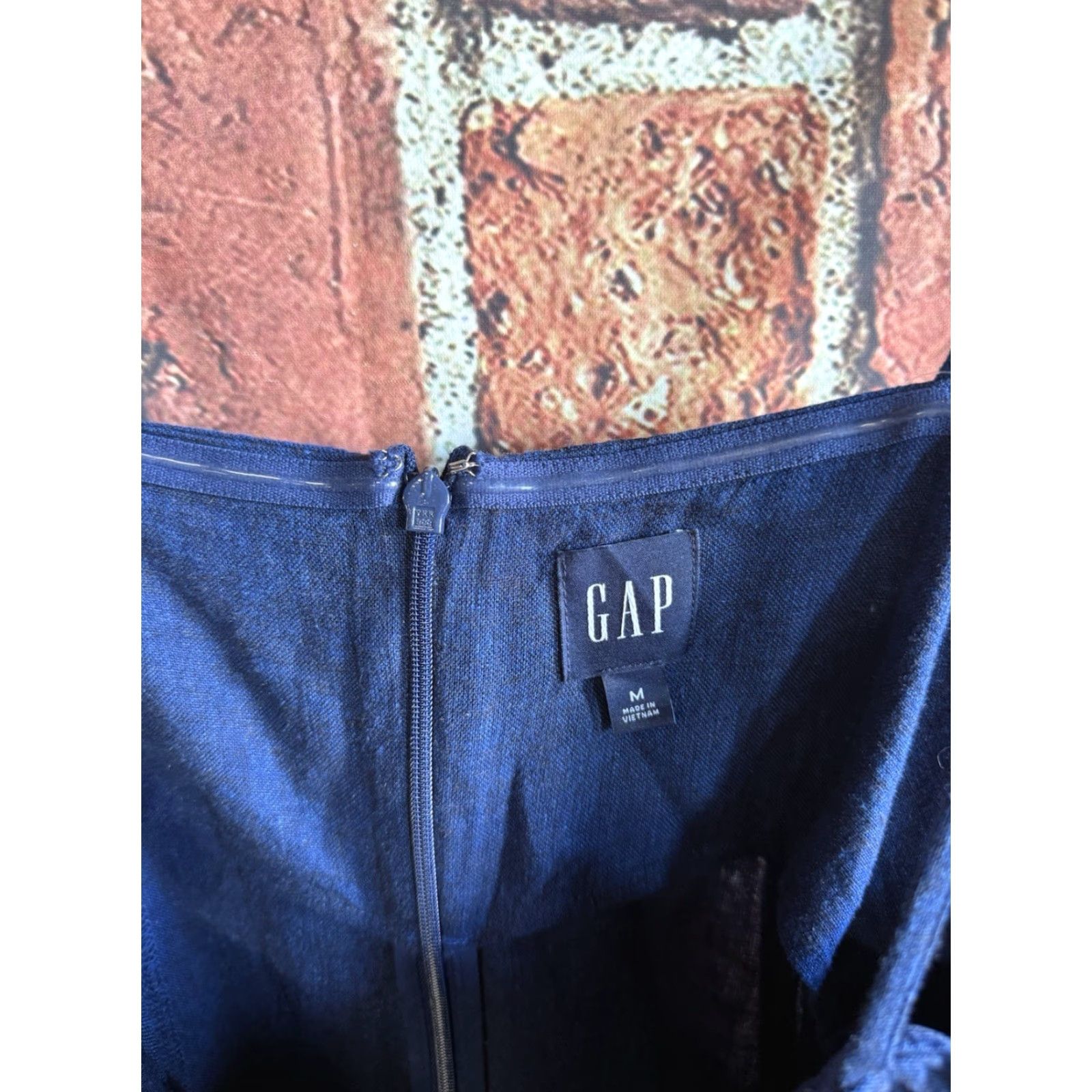 Gap Dress Sleeveless Women M Blue Linen Knee Length NWT Slim Fit & Flare