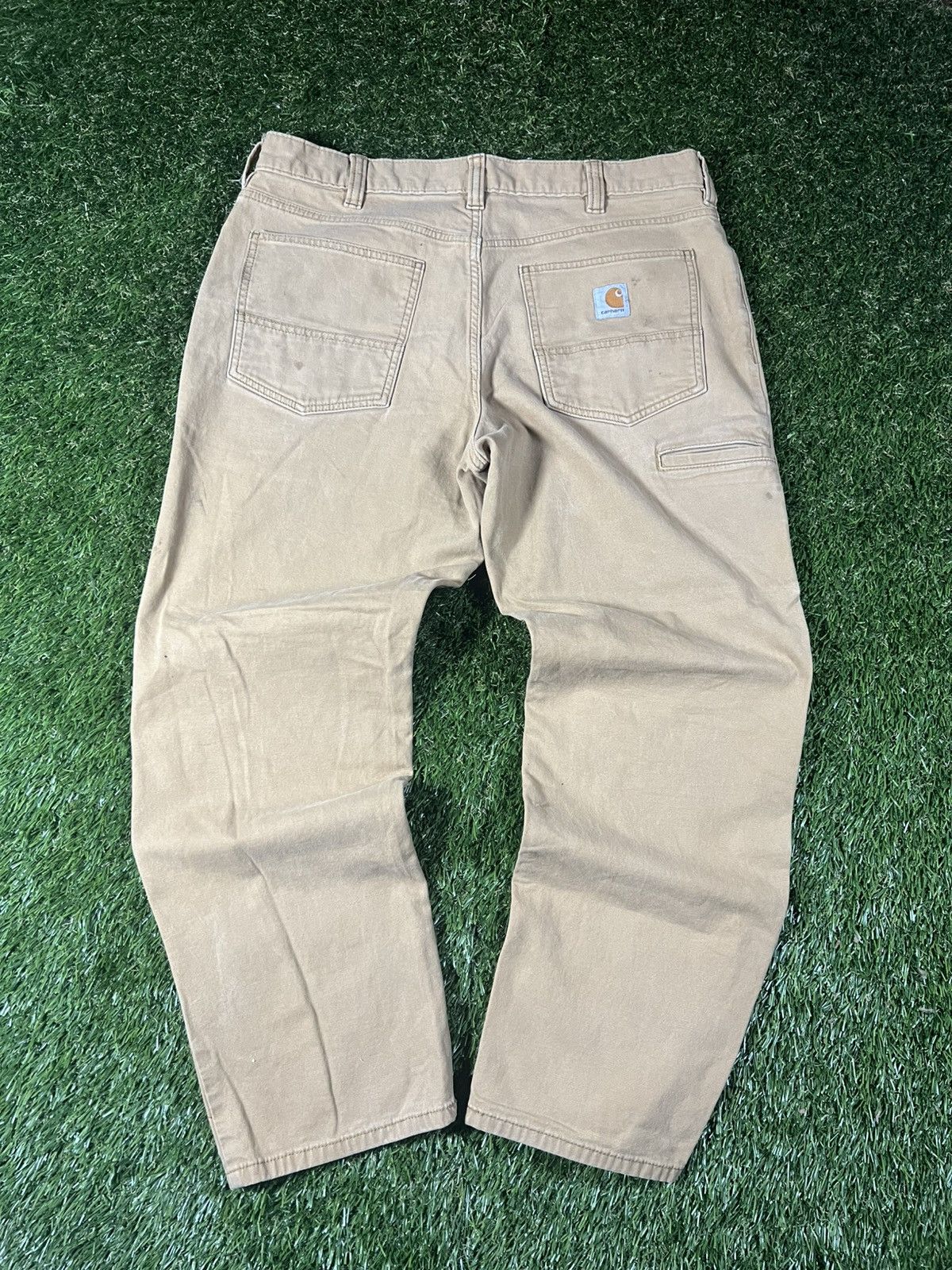 Carhartt Vintage Y2k Carhartt Essential Tan Distressed Utility Pants Size US 36 / EU 52 - 1 Thumbnail