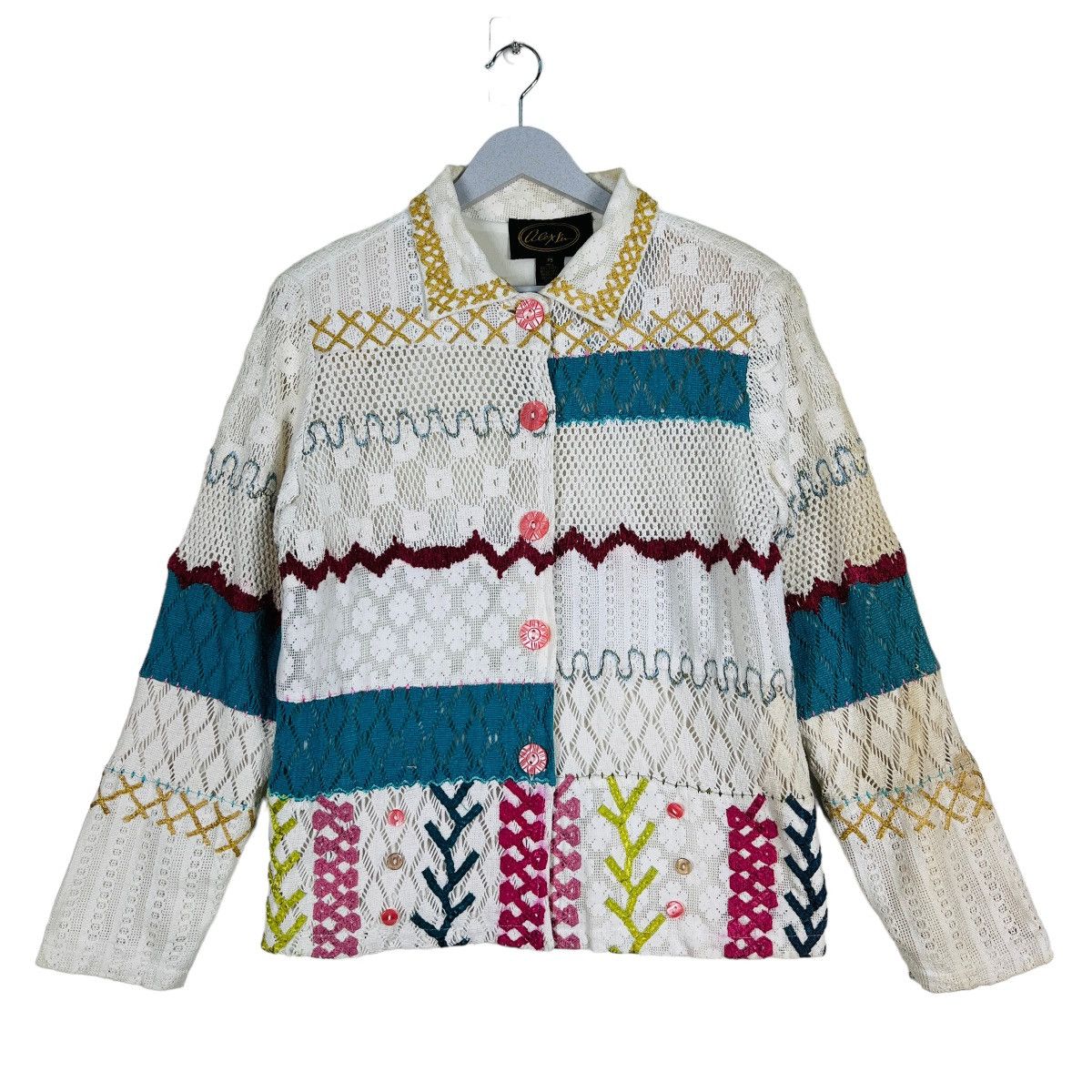 🔥 VINTAGE ALEX KU PATCHWORK COLORY KNITTED
