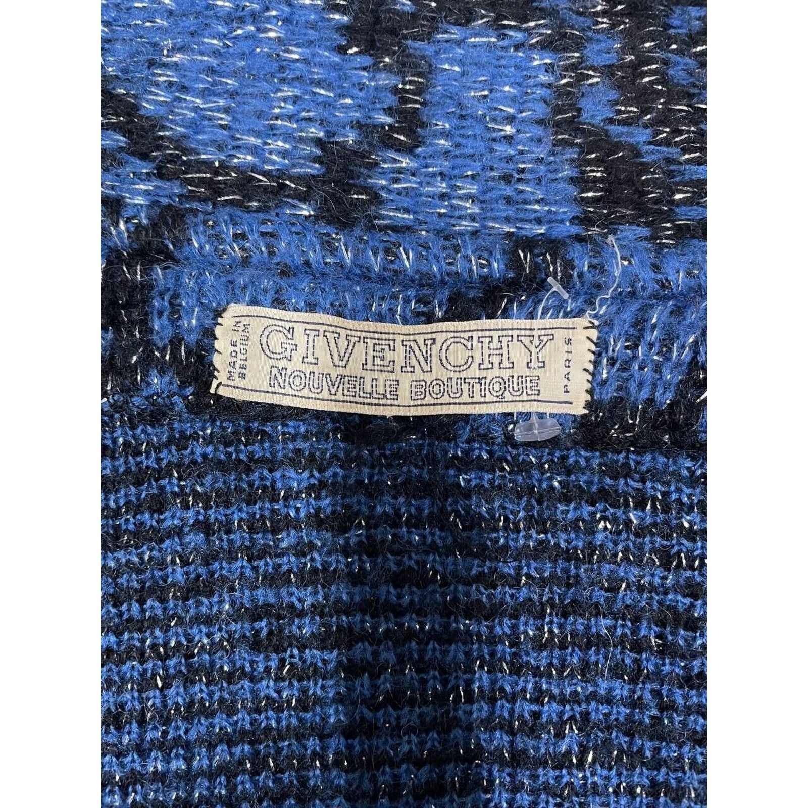 Givenchy × Vintage Vintage Givenchy Boutique Blue Mohair Wool Rose Cardigan XL Size XL / US 12-14 / IT 48-50 - 3 Thumbnail