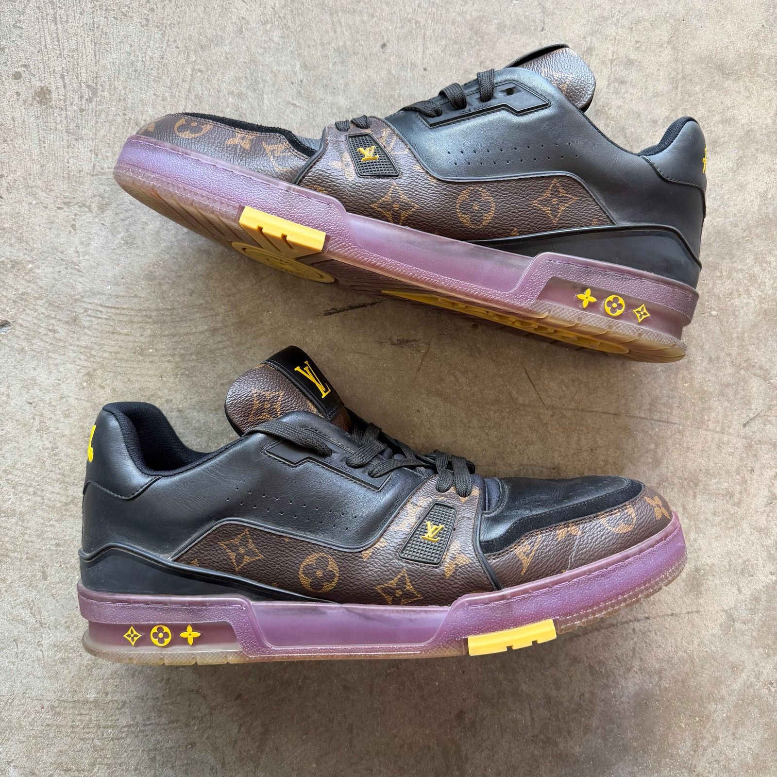 Louis Vuitton Louis Vuitton Trainer Brown Monogram Yellow Purple Size US 12.5 / EU 45-46 - 2 Thumbnail
