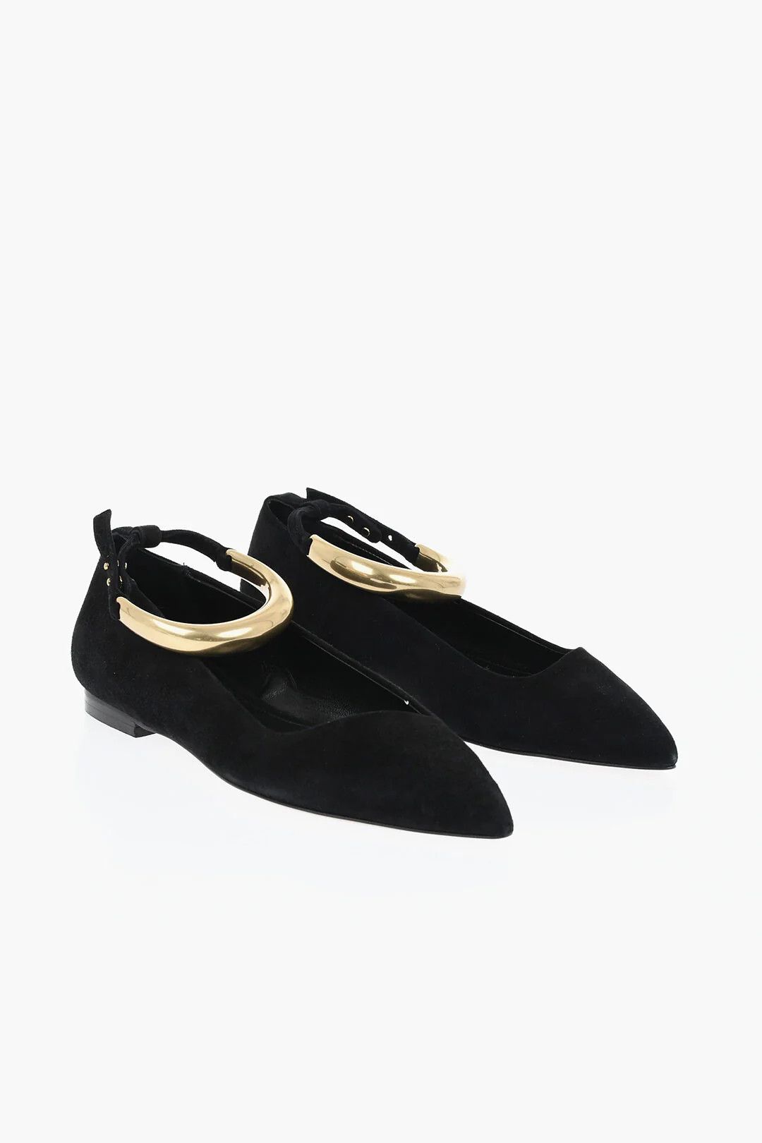 Isabel Marant og1mm0326 Point-Toe Suede Ballerinas in Black Size US 7 / IT 37 - 2 Thumbnail