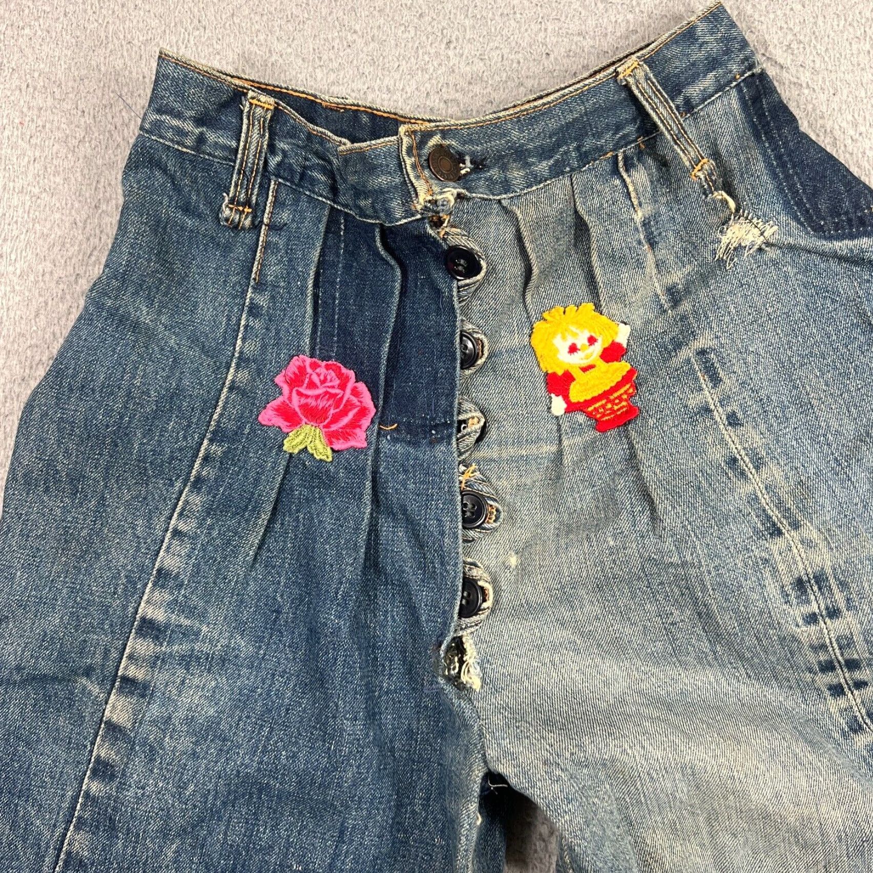 Levi's VINTAGE Levi's 501 Jeans 34x30 Dark Denim Flared Hippie Patchwork 80s Mens Size US 34 / EU 50 - 7 Thumbnail