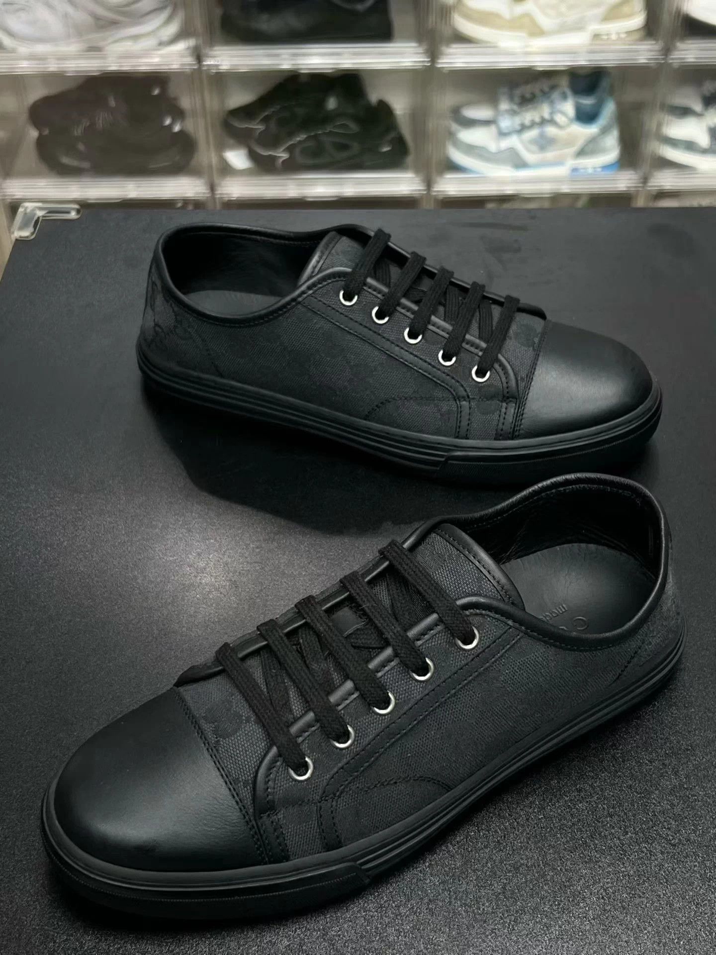 Gucci GUCCI Canvas All Over Print Black 40.5 Size US 7.5 / EU 40-41 - 1 Thumbnail